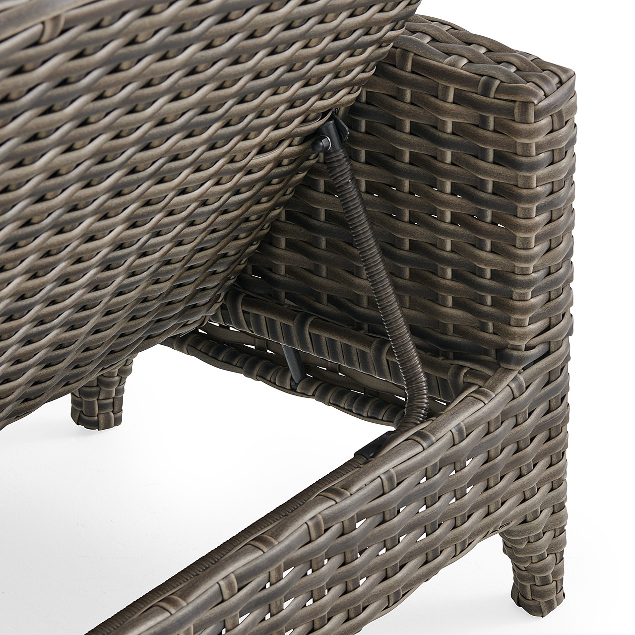 Sonoma Husk Outdoor Wicker with Cushions 3 Piece Cuddle Chaise Set + 21 in. Sq. End Table