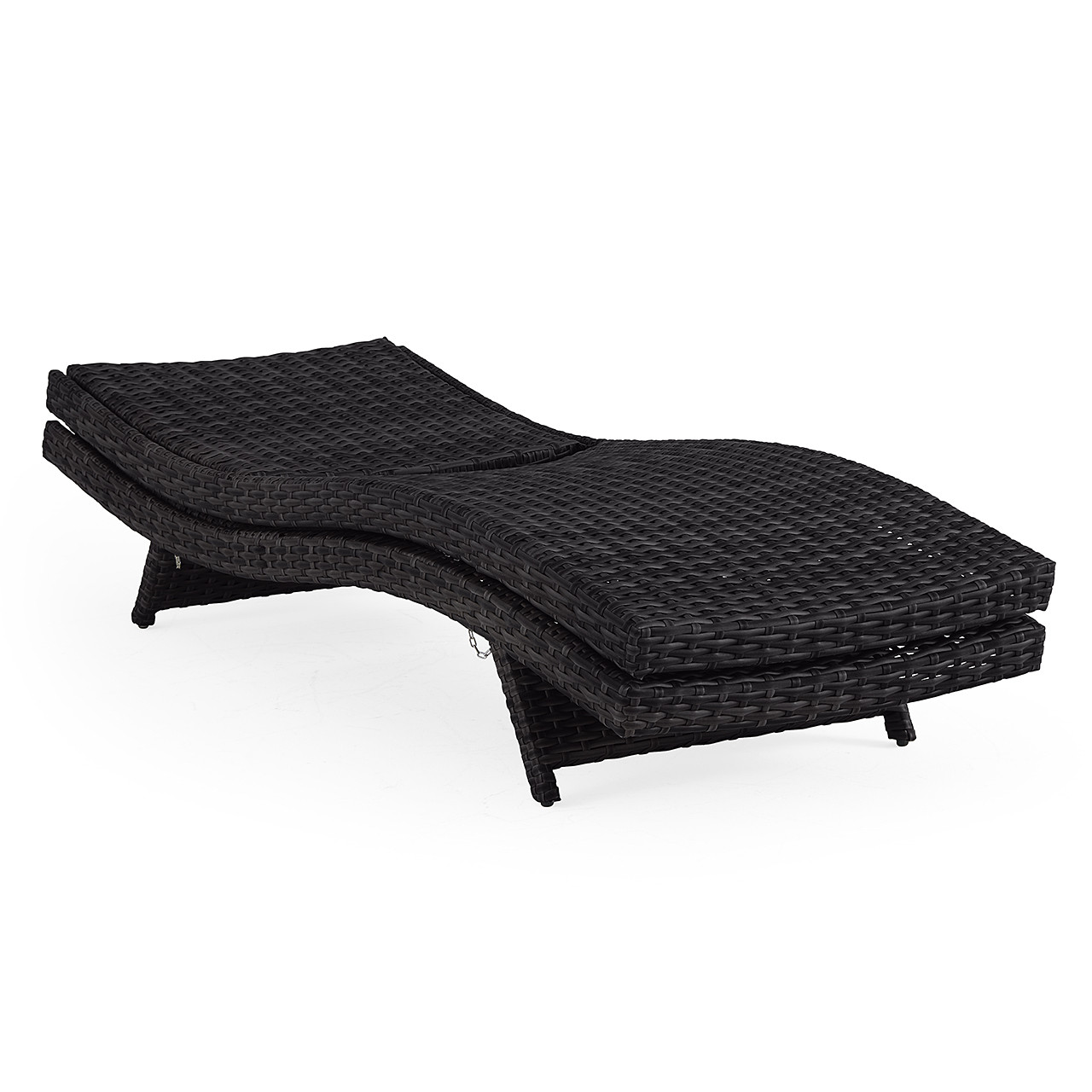 Terrace Outdoor Wicker 2 Piece Contour Chaise Lounge Set