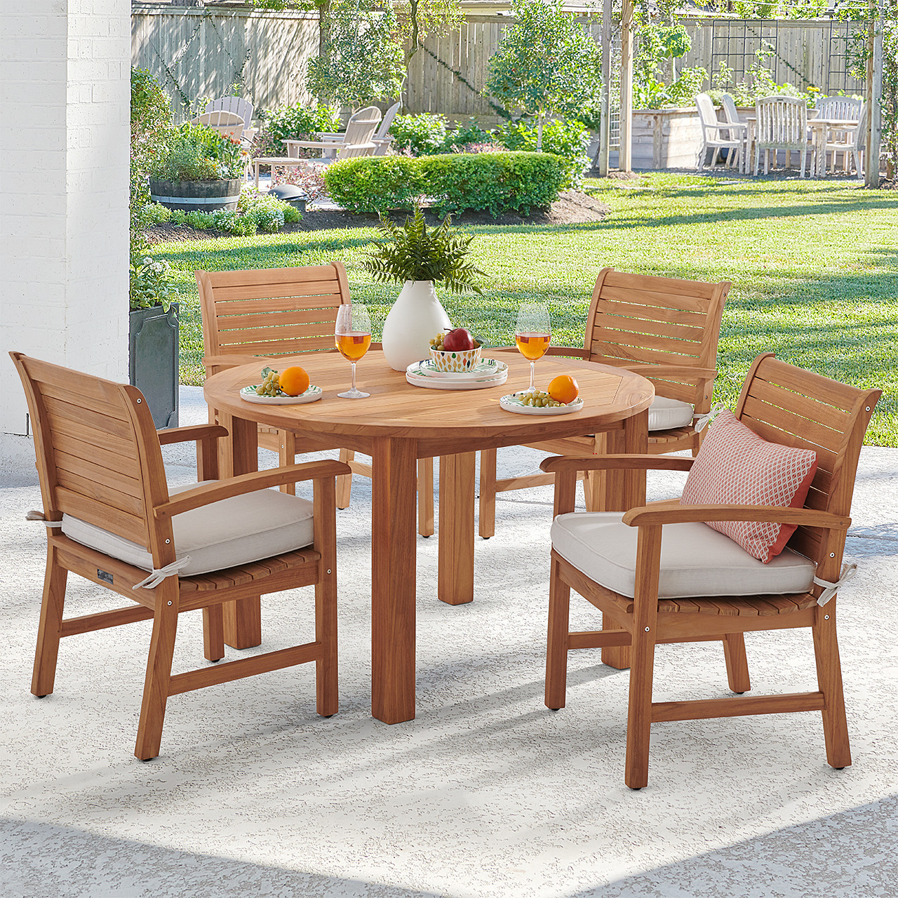 Pembroke Teak with Cushions Piece Dining Set Oxford 48 D