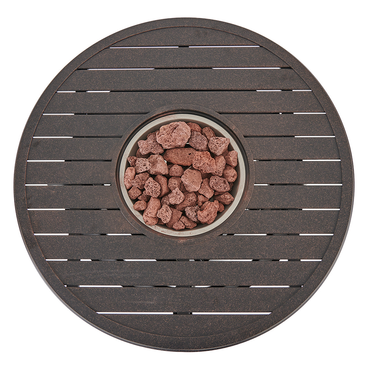 Carlisle Aged Bronze Cast Aluminum 36 in. D LP Fire Pit Slat Top