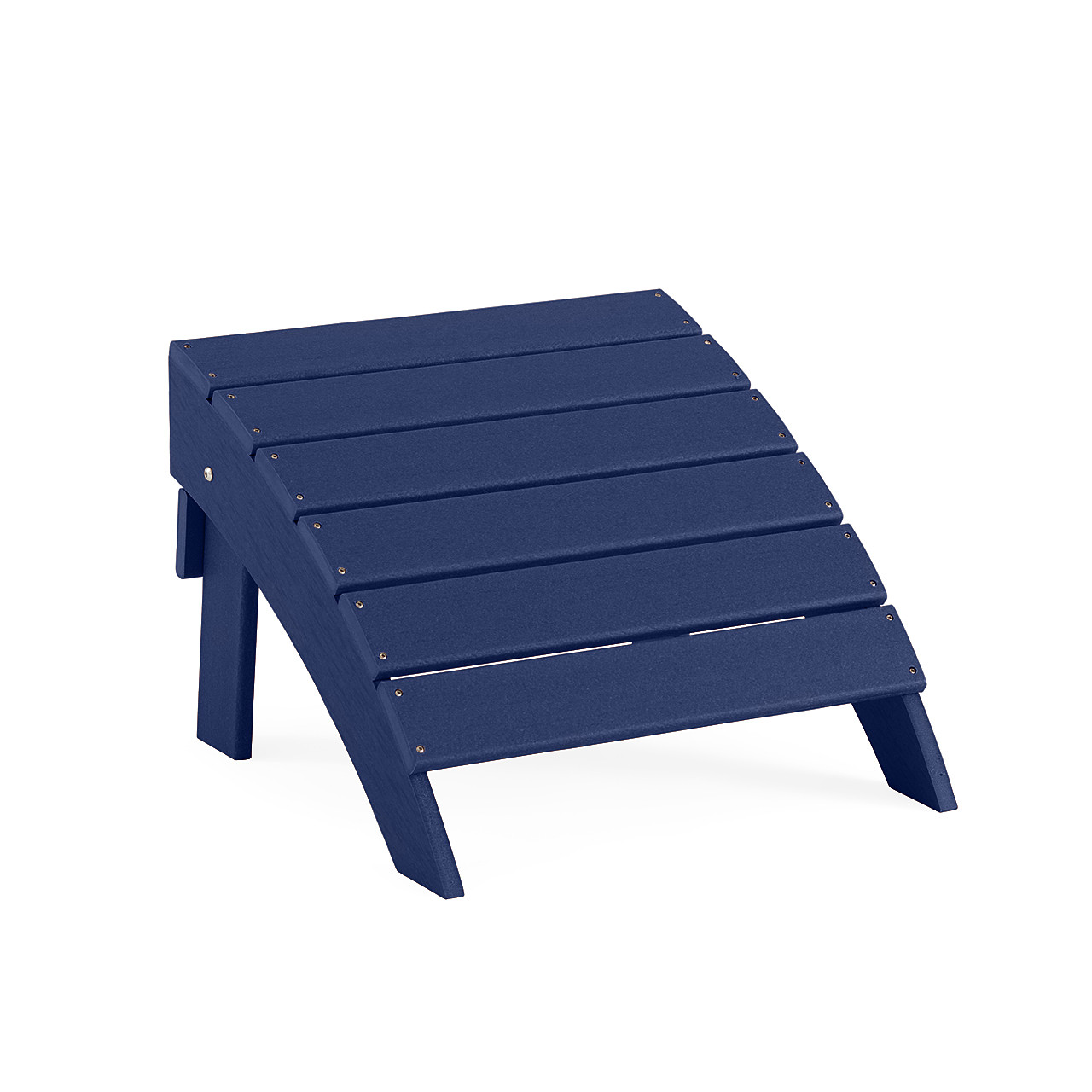 Modern 5 Piece Set Navy XL Adirondack Chairs + Ottomans + 18 Sq. Side Table