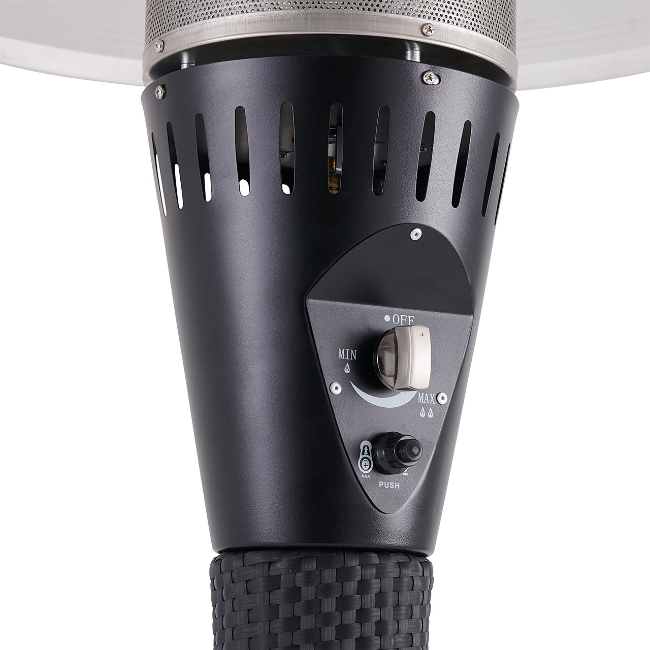 81.5 in. Black Rattan Palermo 44,000 BTU LP Gas Patio Heater