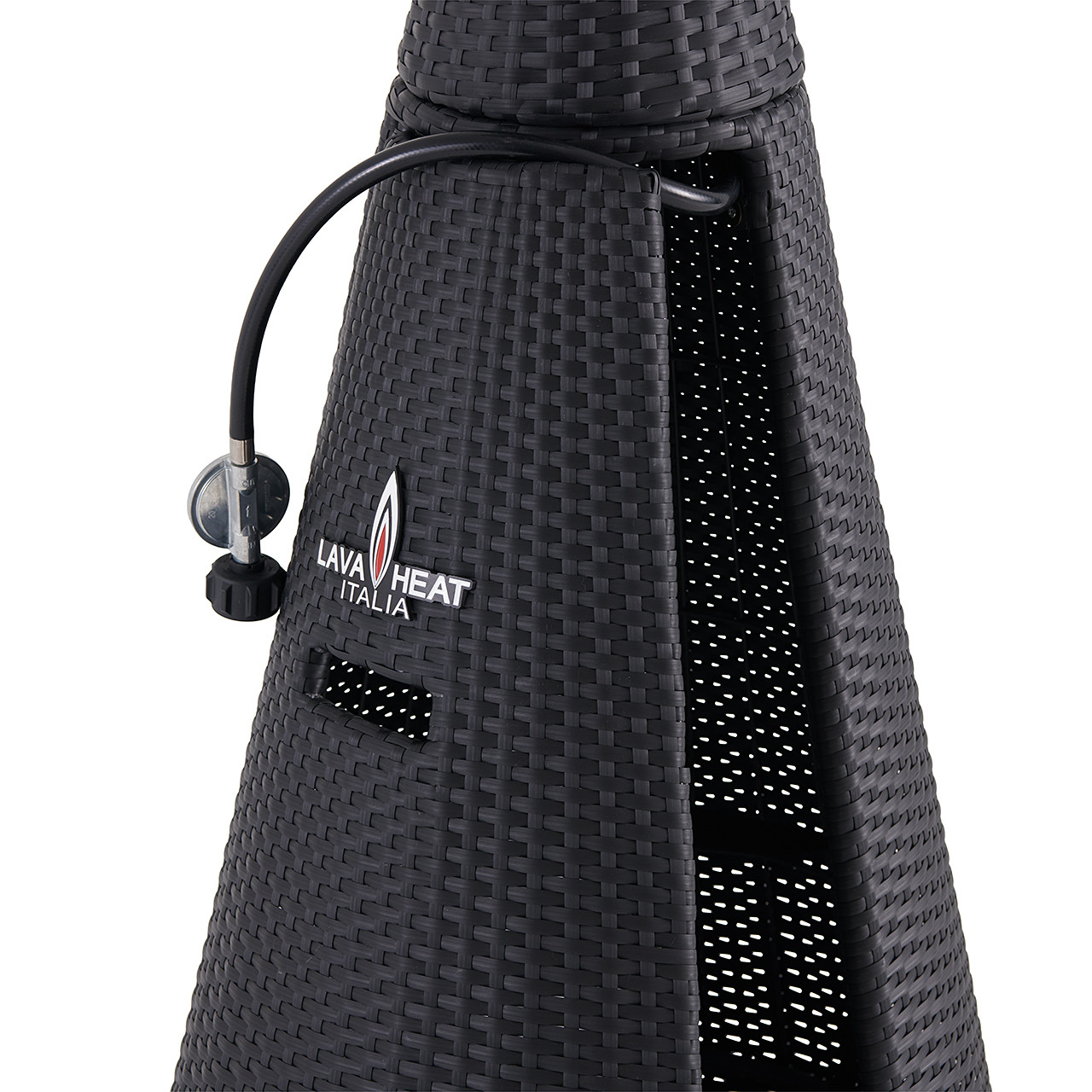 81.5 in. Black Rattan Palermo 44,000 BTU LP Gas Patio Heater