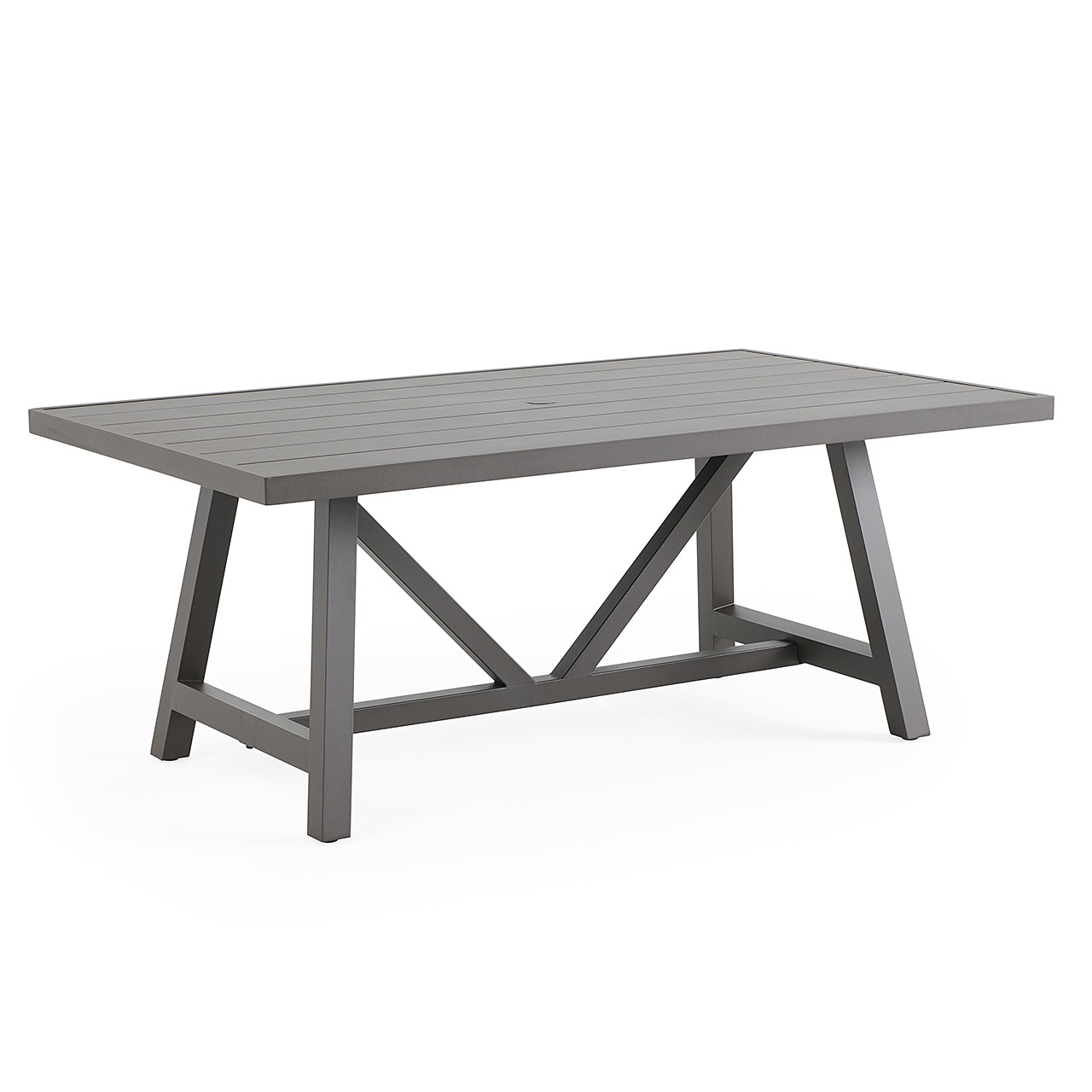 Fairmont Aged Bronze Aluminum with Spectrum Indigo Cushions 7 Piece Combo Dining Set + 70 x 42 in. Table