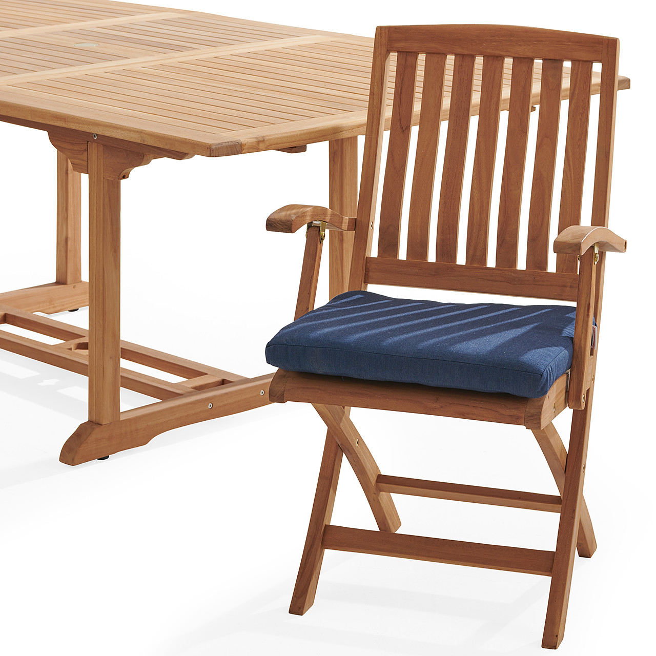 Westport Teak with Cushions 7 Piece Arm Dining Set + Bristol 67-87 x 47 in. Extension Table Westport Teak with Cushions 7 Piece Arm Dining Set + Bristol 67-87 x 47 in. Extension Table