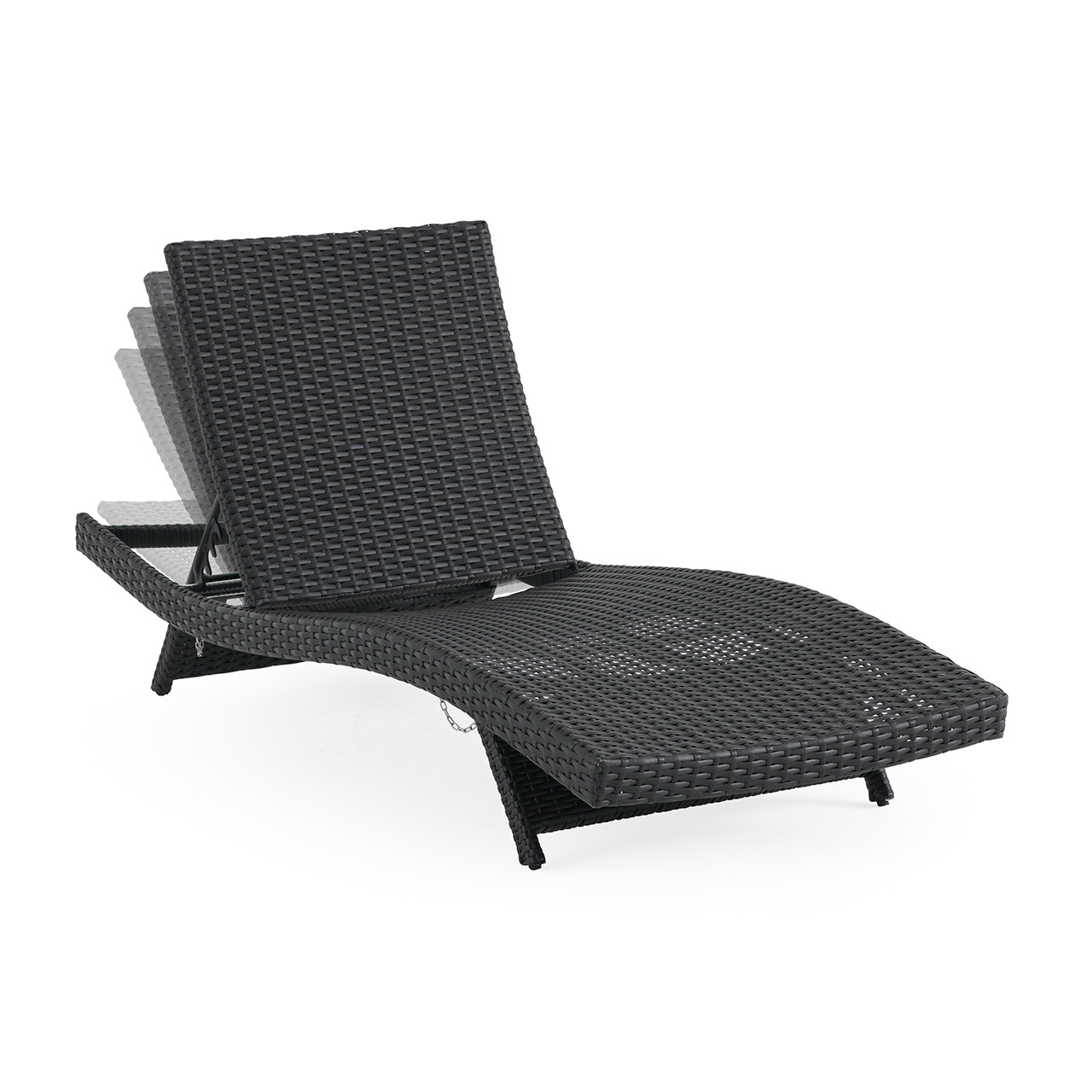 Terrace Outdoor Wicker 2 Piece Contour Chaise with Cushions Lounge Set