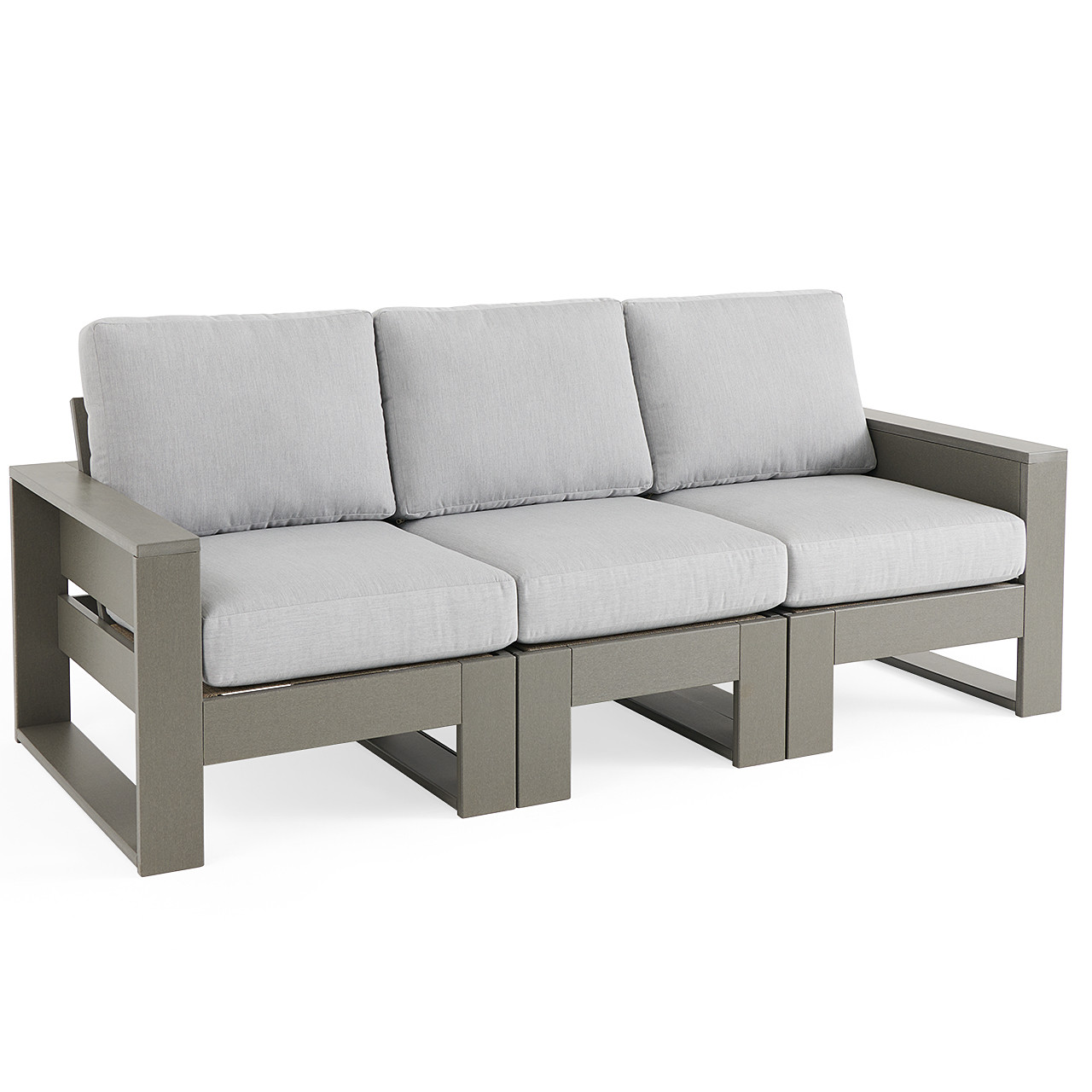 Montauk Polymer with Cushions 5 Piece Modular Sofa Group + 48 x 32 in. Coffee Table