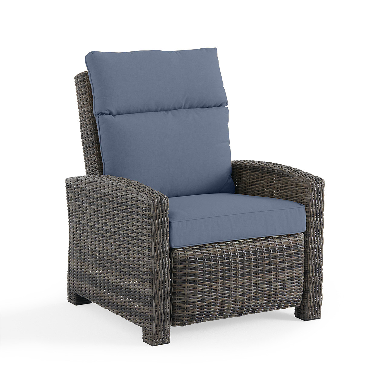Rio Silver Oak Outdoor Wicker with Cushions Recliner