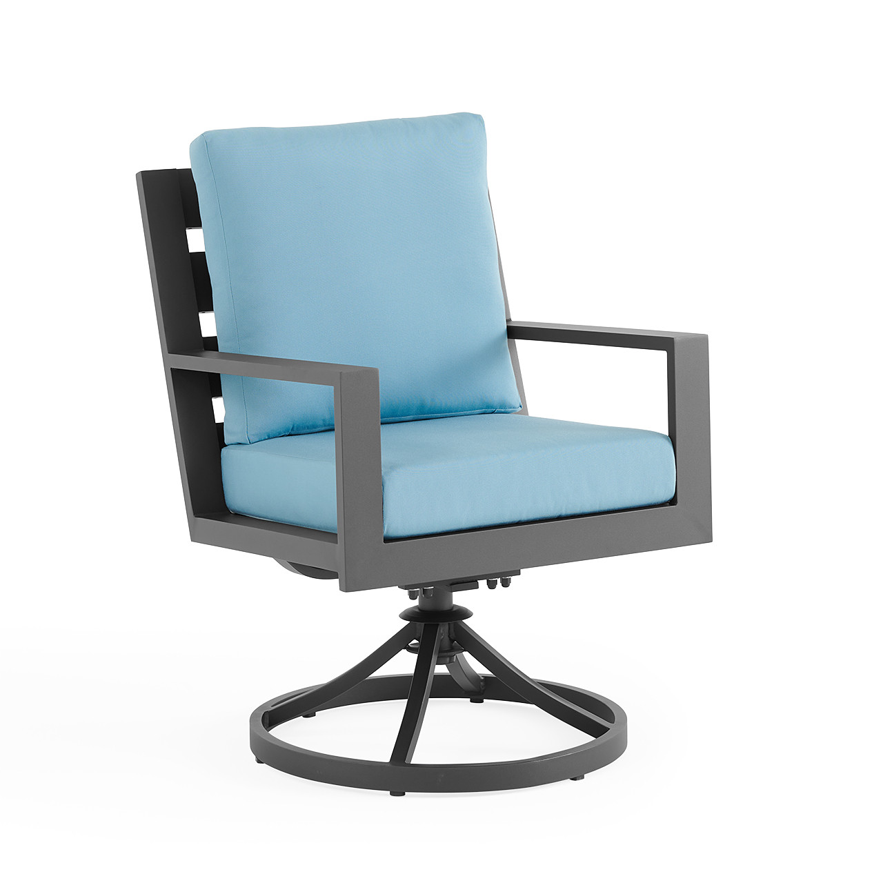 Montecito Charcoal Aluminum with Cushions Swivel Rocker