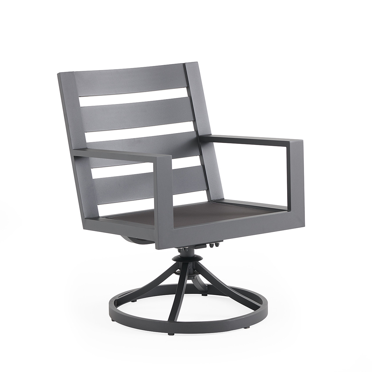 Montecito Charcoal Aluminum with Cushions Swivel Rocker
