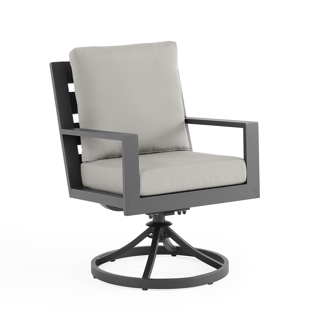 Montecito Charcoal Aluminum with Cushions Swivel Rocker