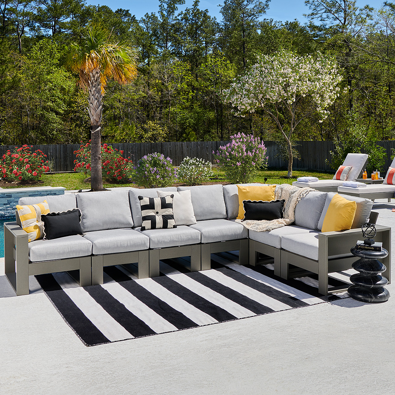 Montauk Polymer with Cushions 7 Piece Modular Sectional