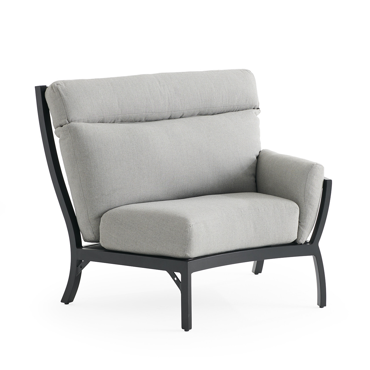 Siena Coal Aluminum with Panama Stone Grey 3 Piece Sectional