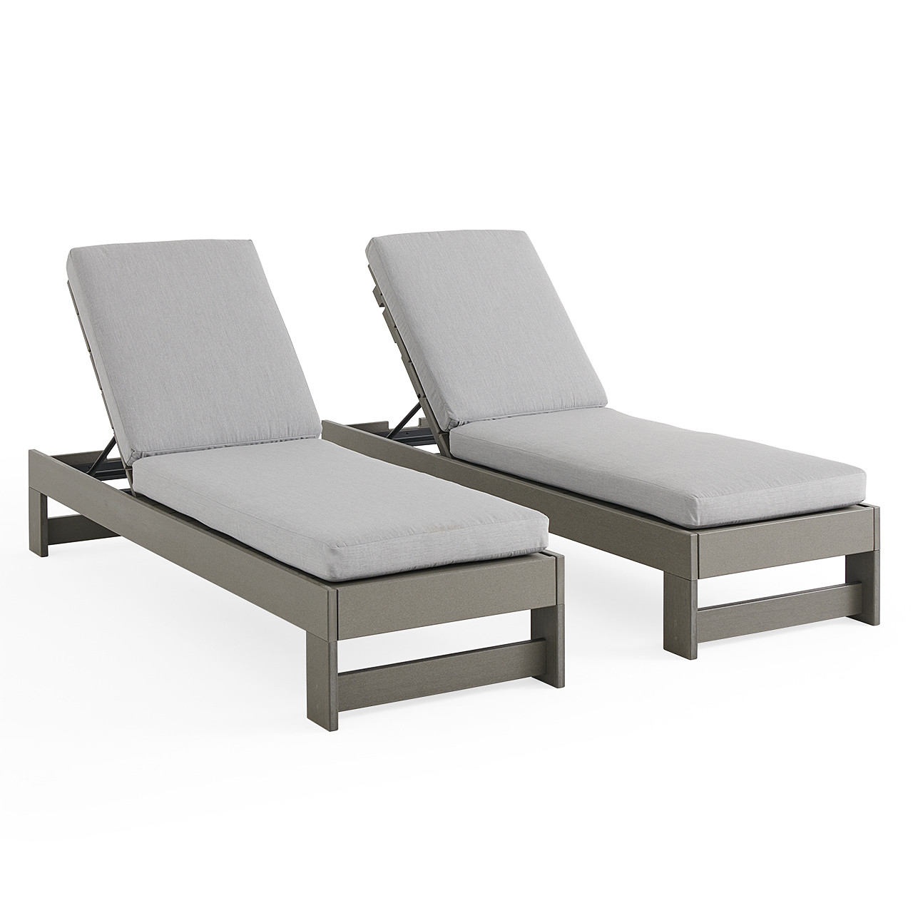 Montauk Polymer with Cushions 2 Piece Chaise Lounge Set