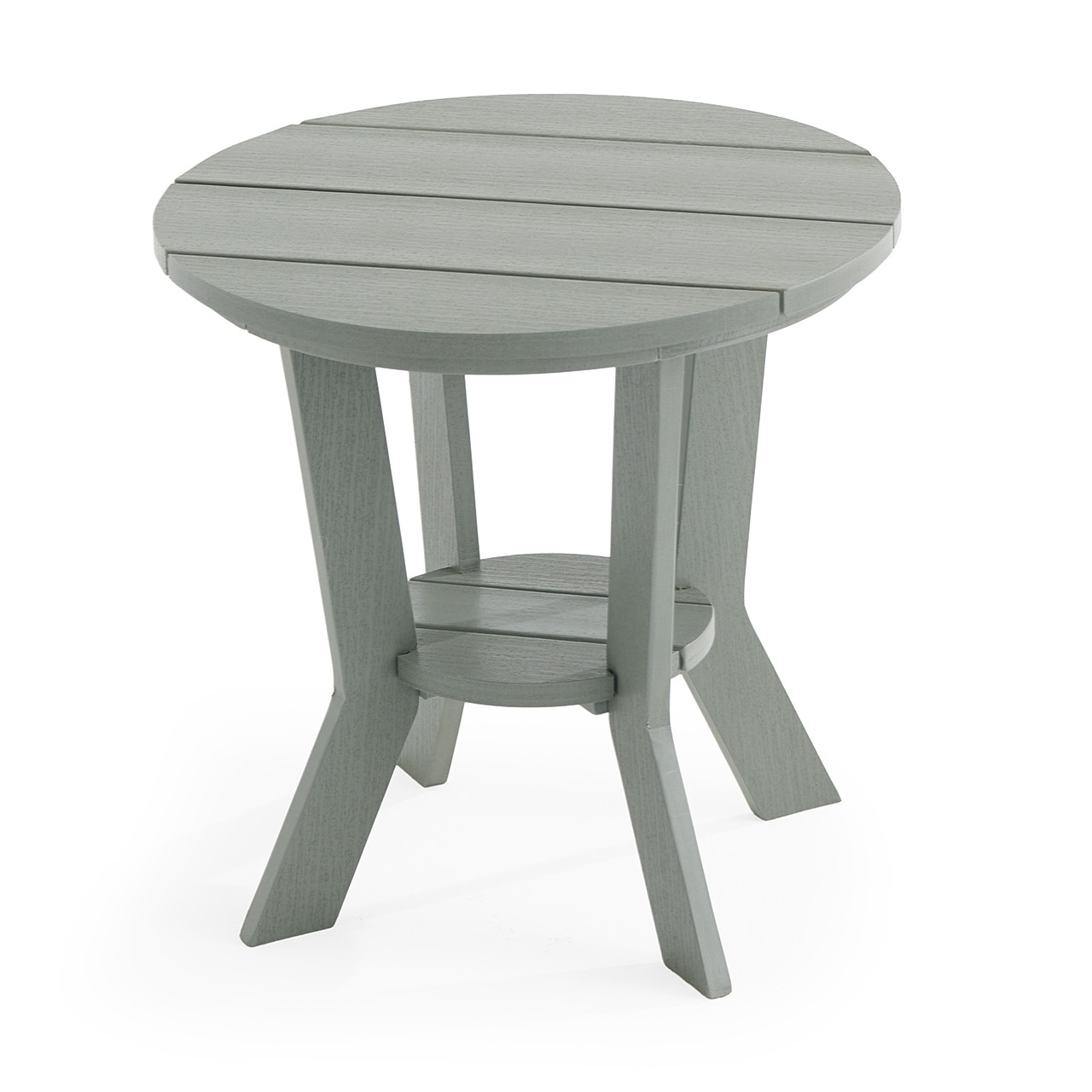 Newport Polymer 18 in. D Slat Top End Table