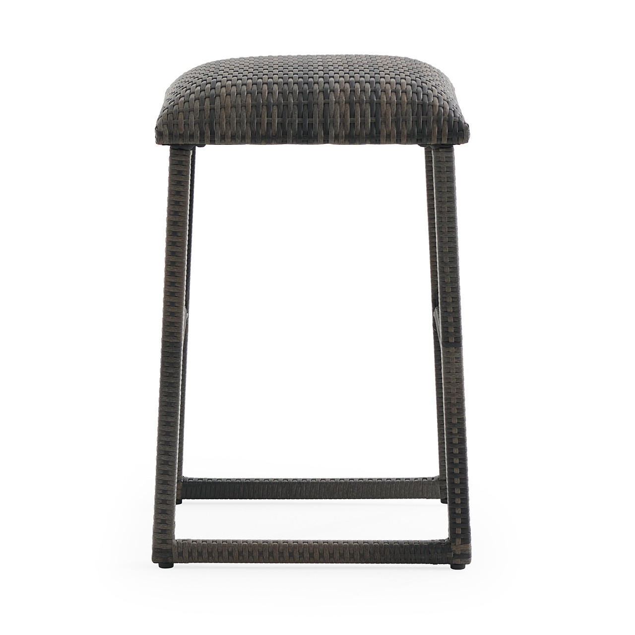 Venice Silver Oak Outdoor Wicker Backless Padded Barstool
