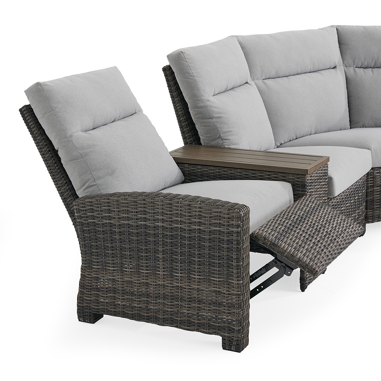 Rio Silver Oak Outdoor Wicker with Cushions 3 Piece Sectional