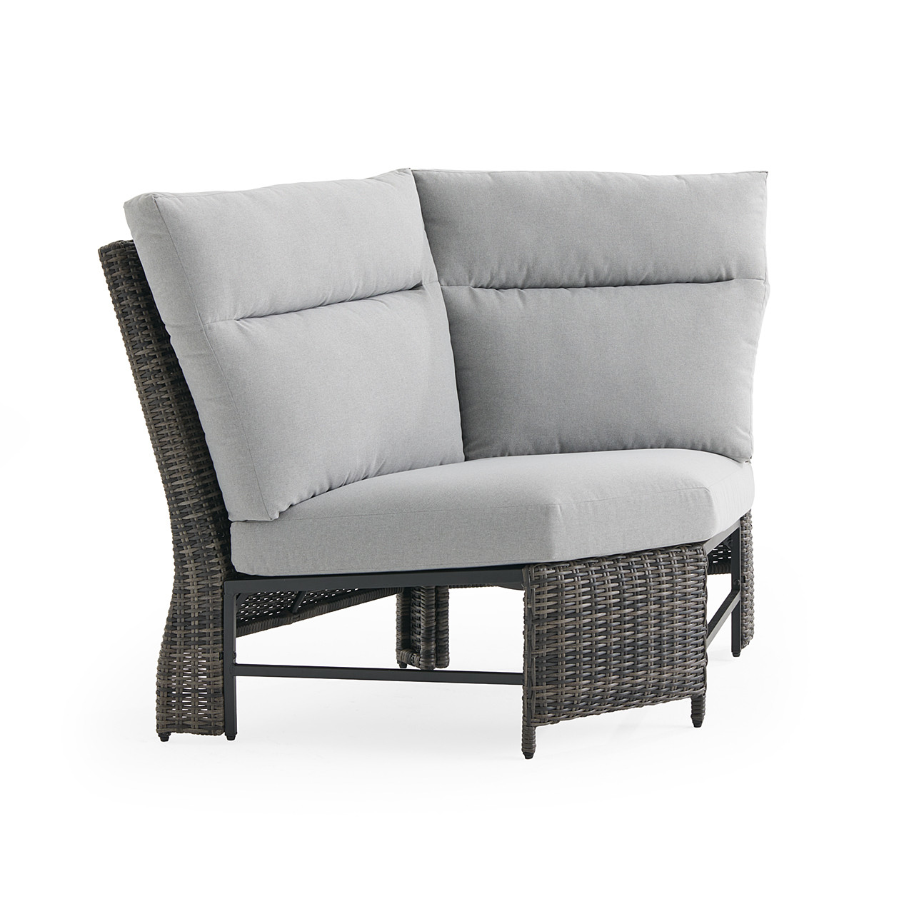 Rio Silver Oak Outdoor Wicker with Cushions 3 Piece Sectional