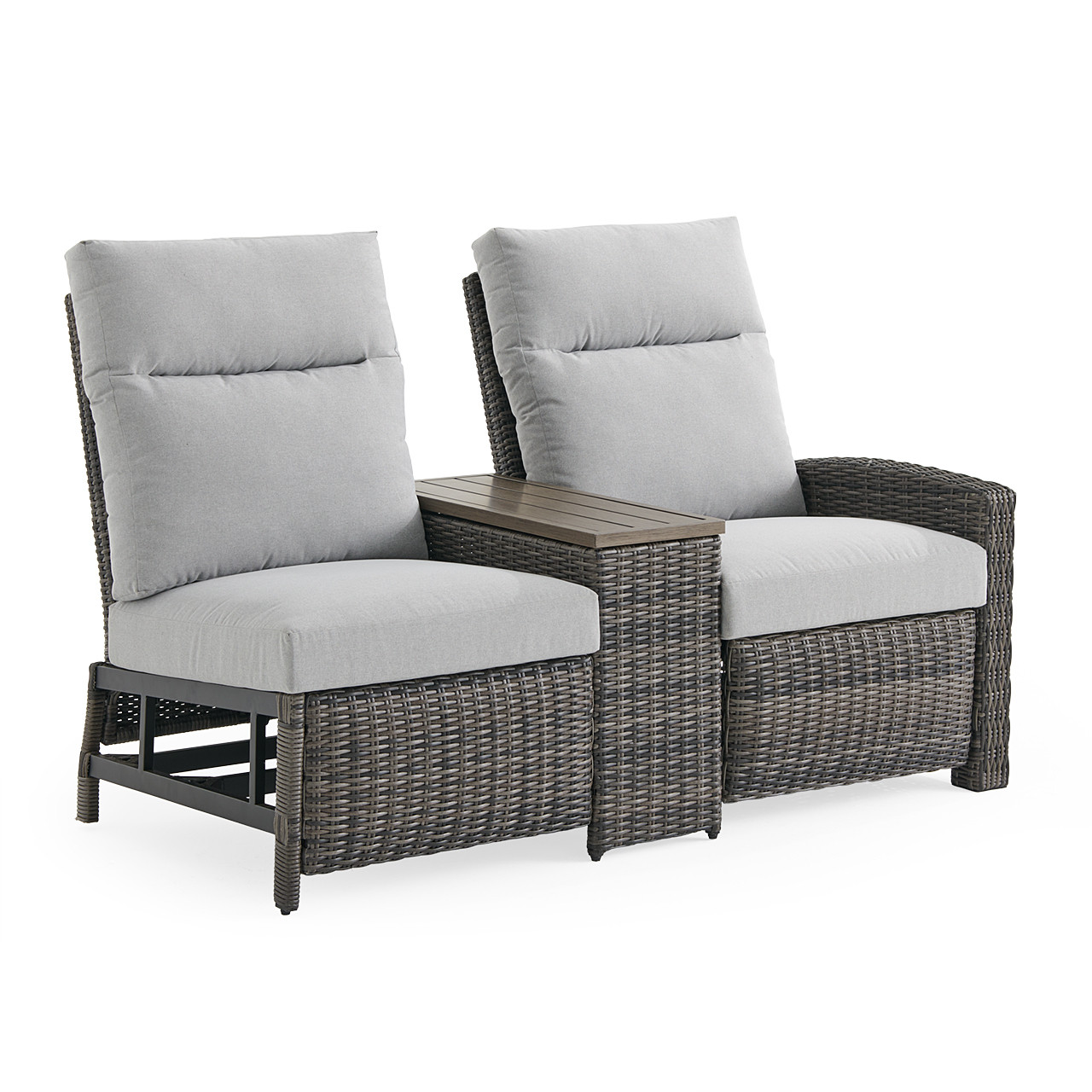 Rio Silver Oak Outdoor Wicker with Cushions 3 Piece Sectional