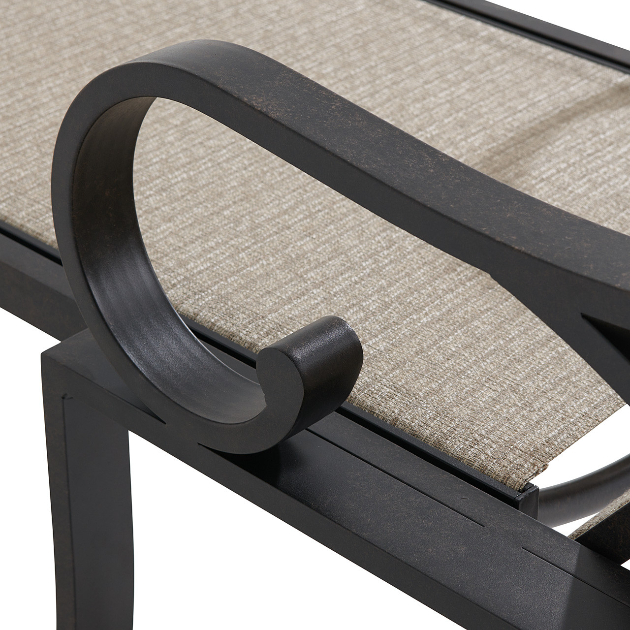 Key West Rustic Bronze Aluminum with Sling 3 Piece Chaise Lounge Set + 24 in. D End Table