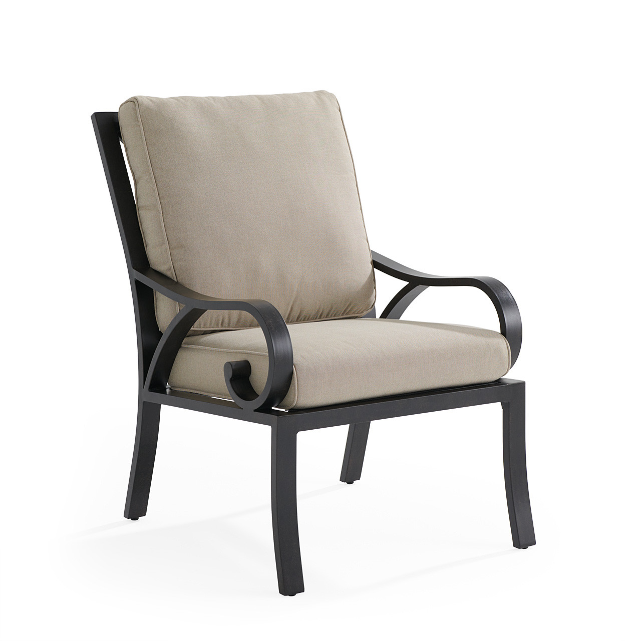 Key West Rustic Bronze Aluminum with Cushions Dining Chair