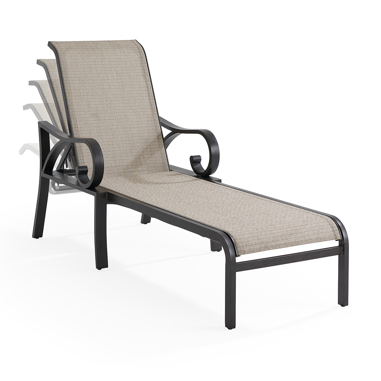 Key West Rustic Bronze Aluminum with Sling Chaise Lounge - Chair King ...