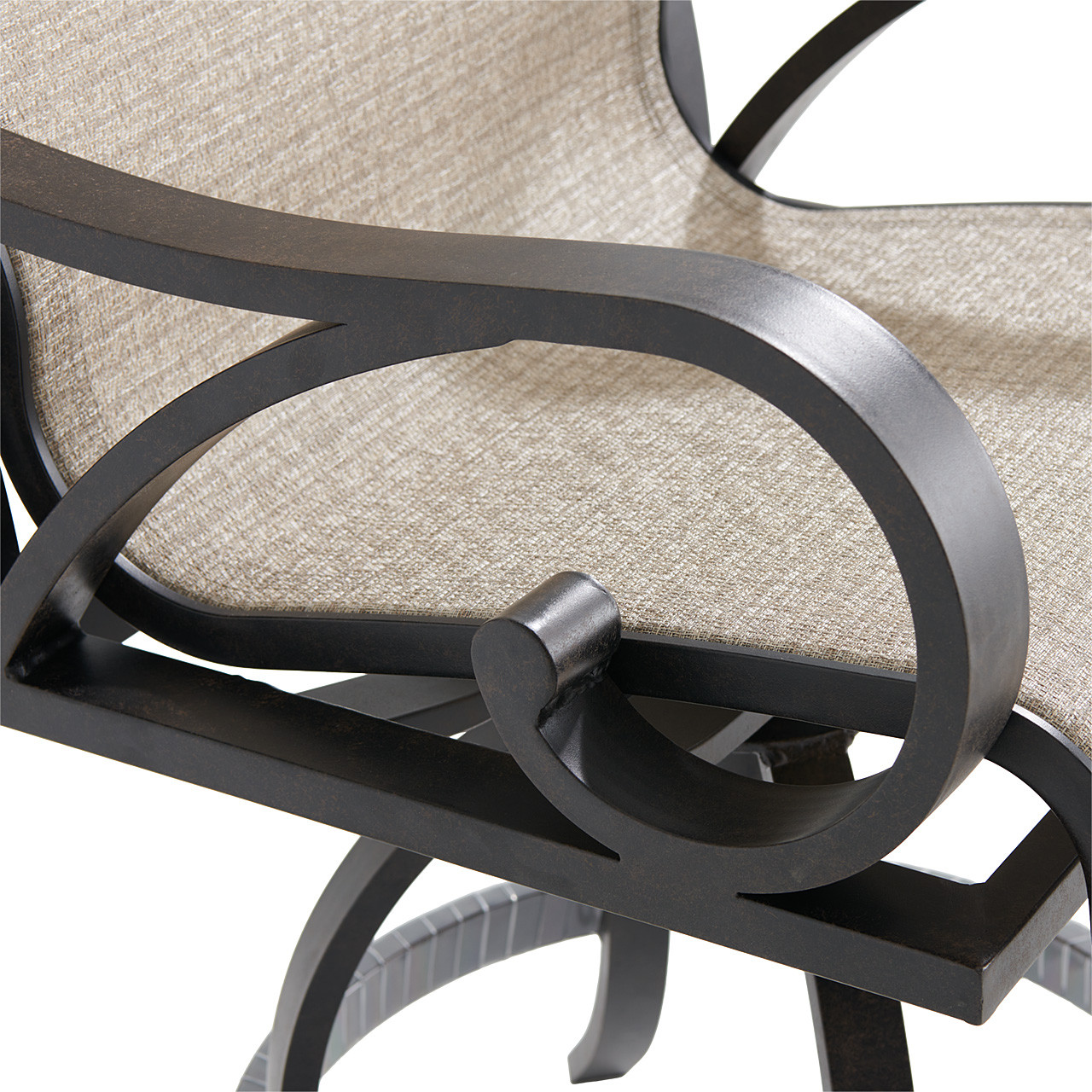 Key West Rustic Bronze Aluminum with Sling Swivel Gathering Height Chair