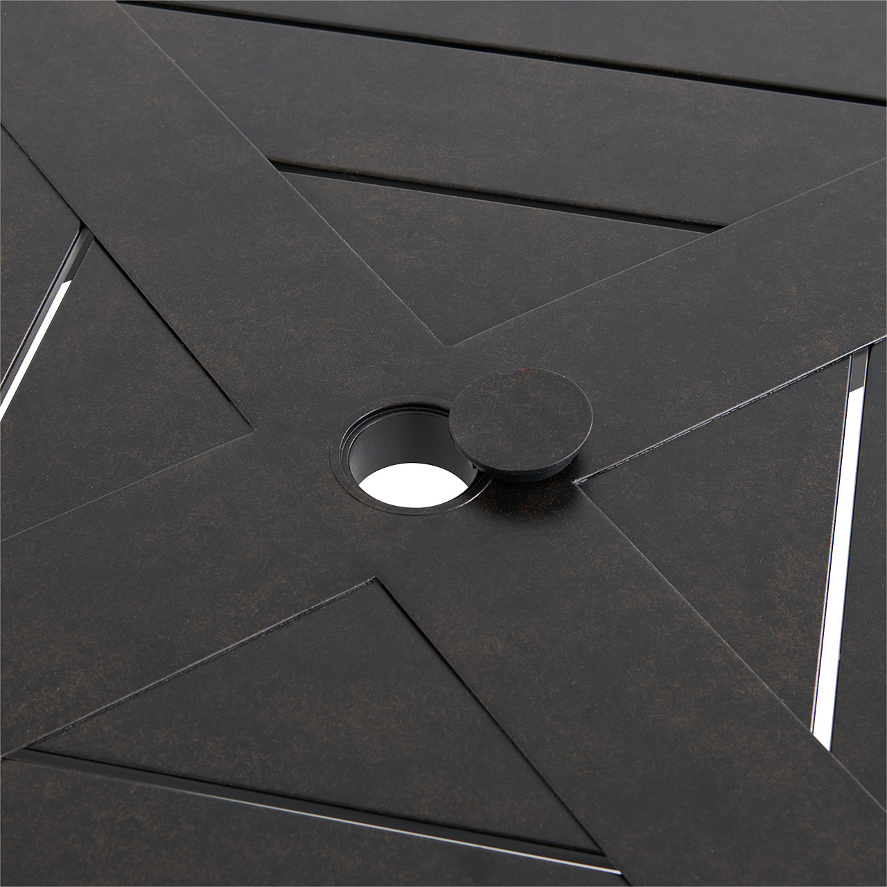 Key West Rustic Bronze Aluminum with Sling 7 Piece Swivel Gathering Set + 70 x 40 in. Table