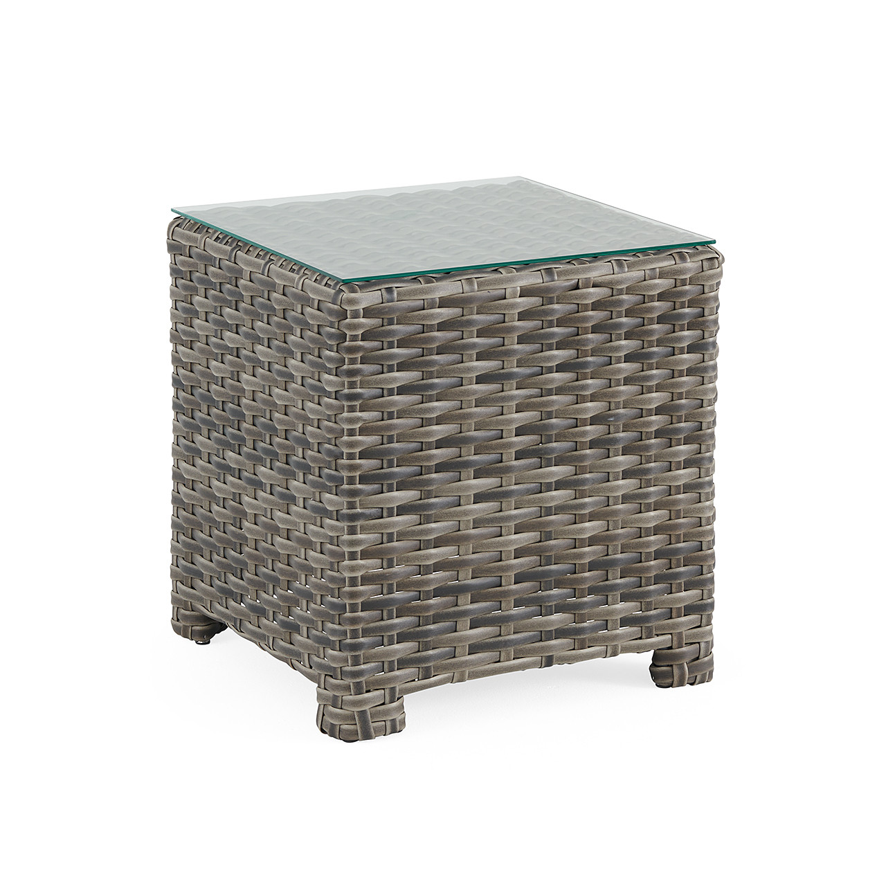 Sonoma Husk Outdoor Wicker with Cushions 3 Piece Recliner Set + 20 in. Sq. End Table