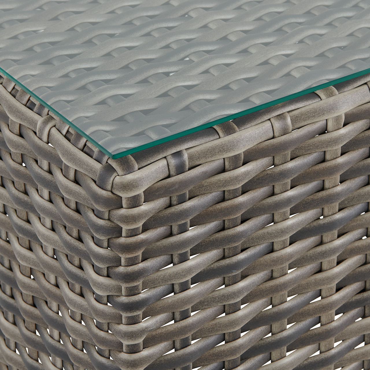 Sonoma Husk Outdoor Wicker with Cushions 3 Piece Recliner Set + 20 in. Sq. End Table