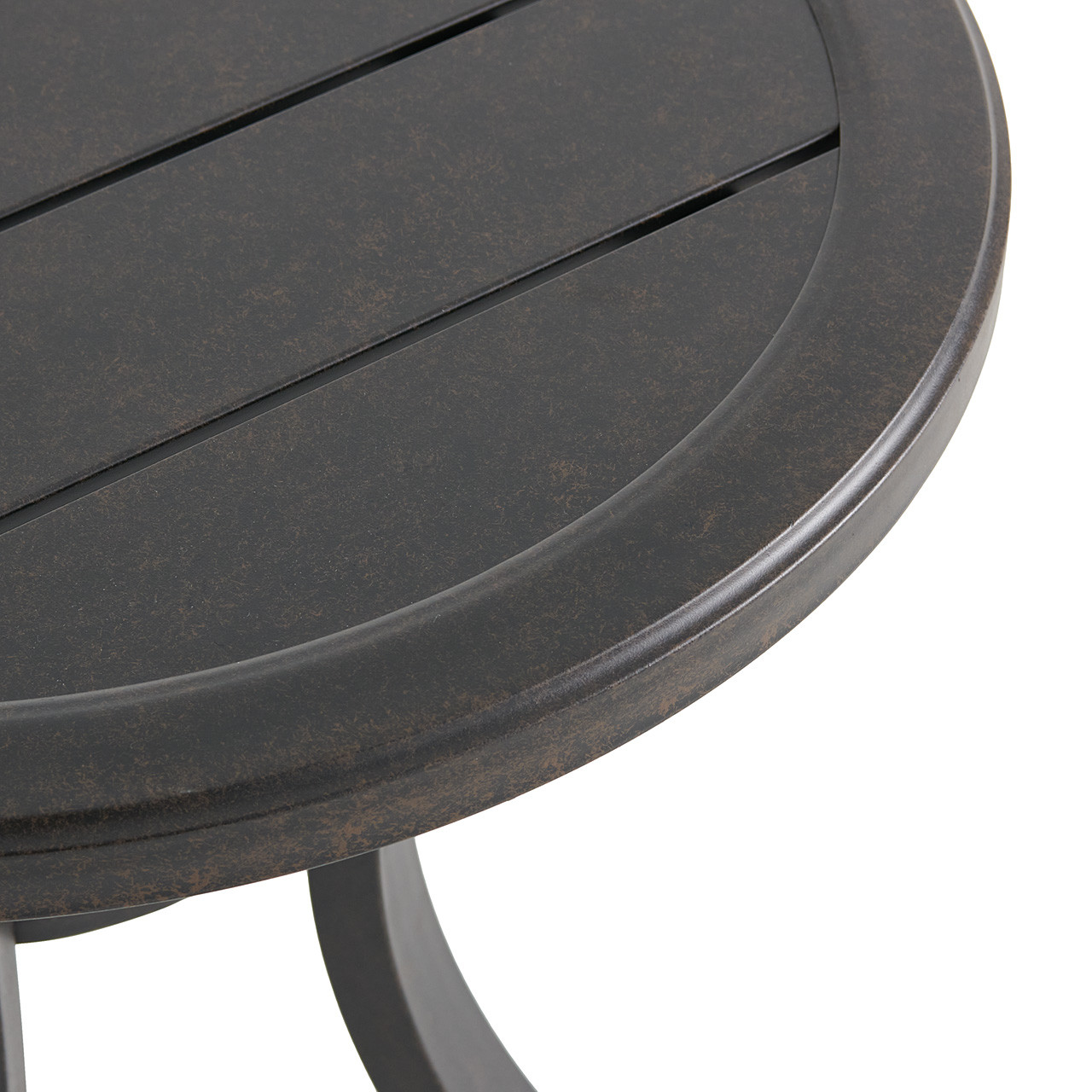 Fairmont Rustic Bronze Aluminum with Cushions 2 Piece Double Chaise Lounge Set + 24 in. D End Table