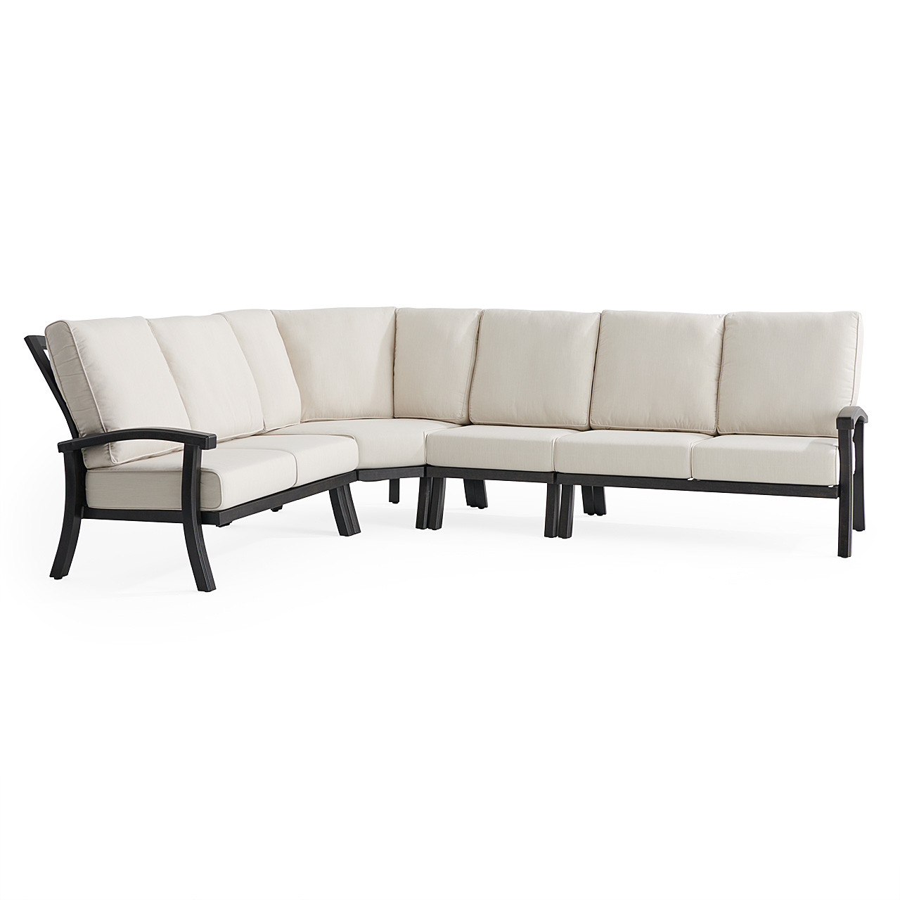 Fairmont Rustic Bronze Aluminum with Cushions 4 Piece Sectional