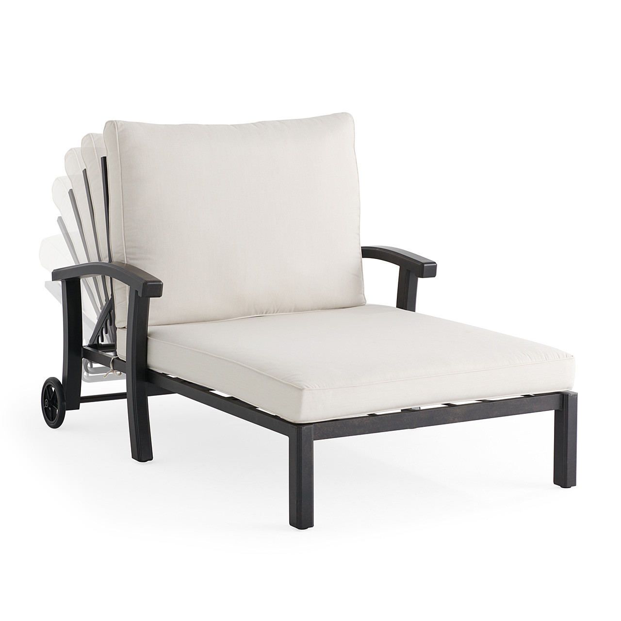 Fairmont Rustic Bronze Aluminum with Cushions Double Chaise Lounge
