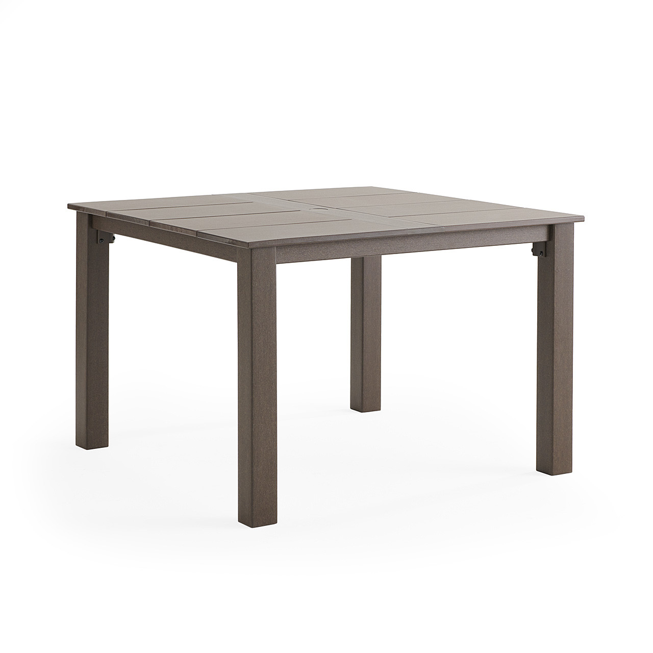 Savannah Mocha Polymer with Augustine Oyster Sling 5 Piece Dining Set + 44 in. Sq. Table