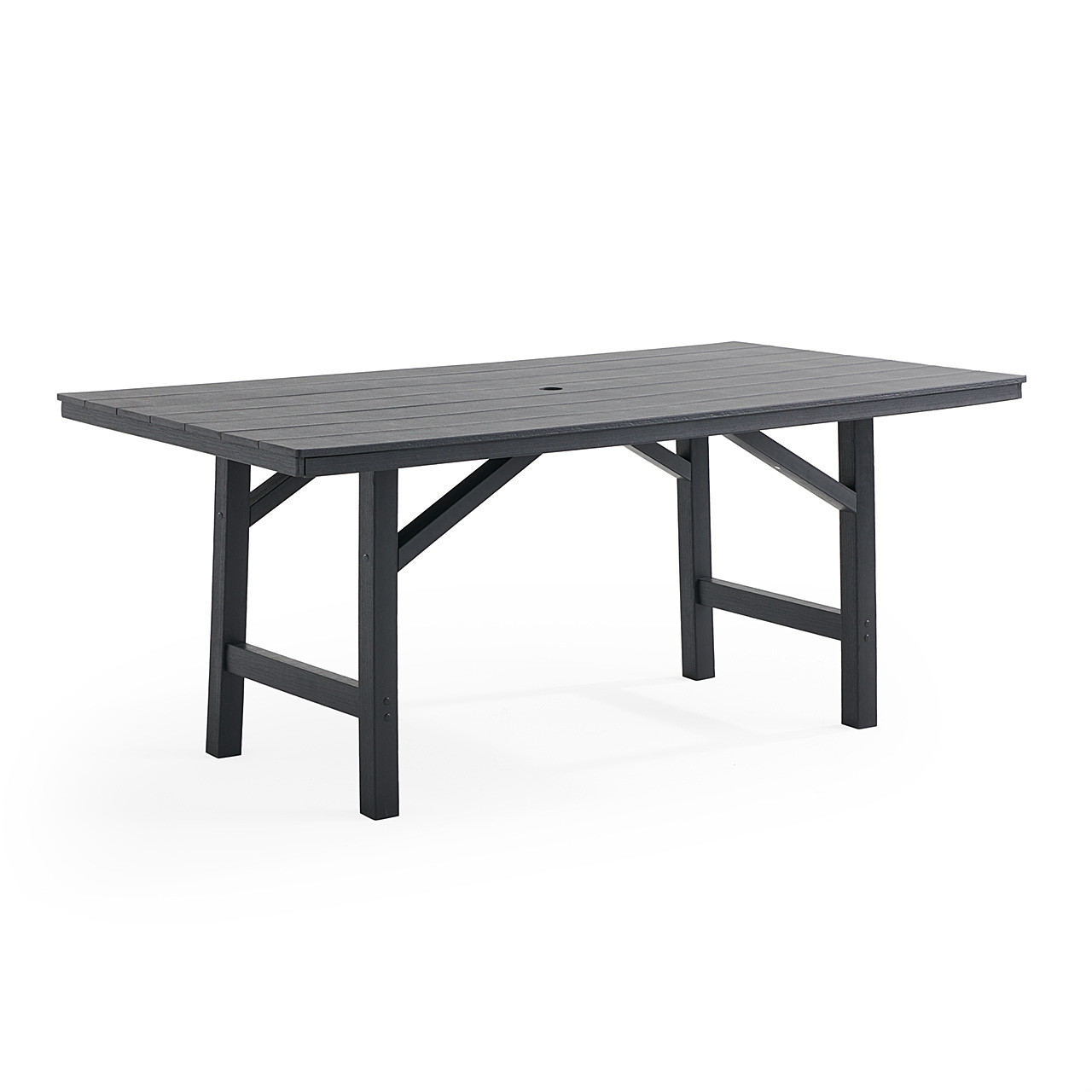 Nantucket Black Polymer 72 x 40 in. Dining Table