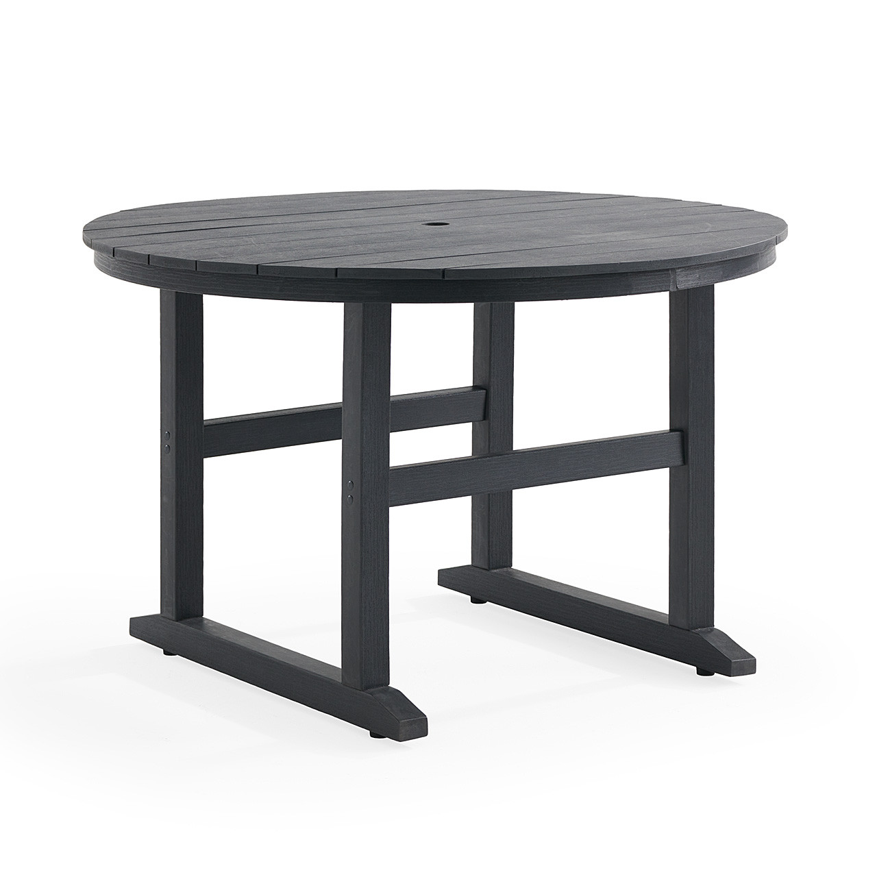 Nantucket Black Polymer and Wicker with Cushions 5 Piece Dining Set + 48 in. D Dining Table