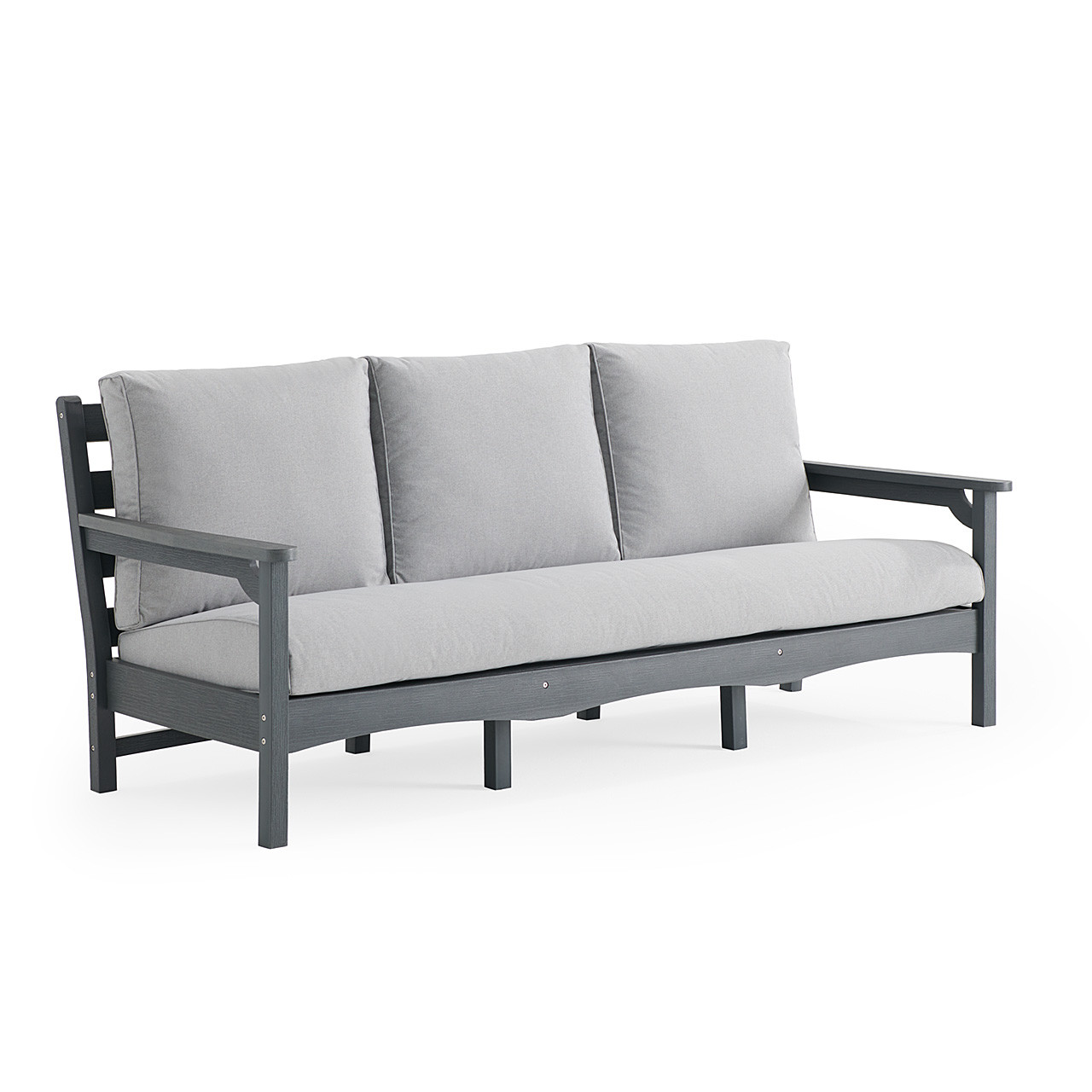 Sag Harbor Dark Grey Polymer with Cozy Ash Cushions Sofa