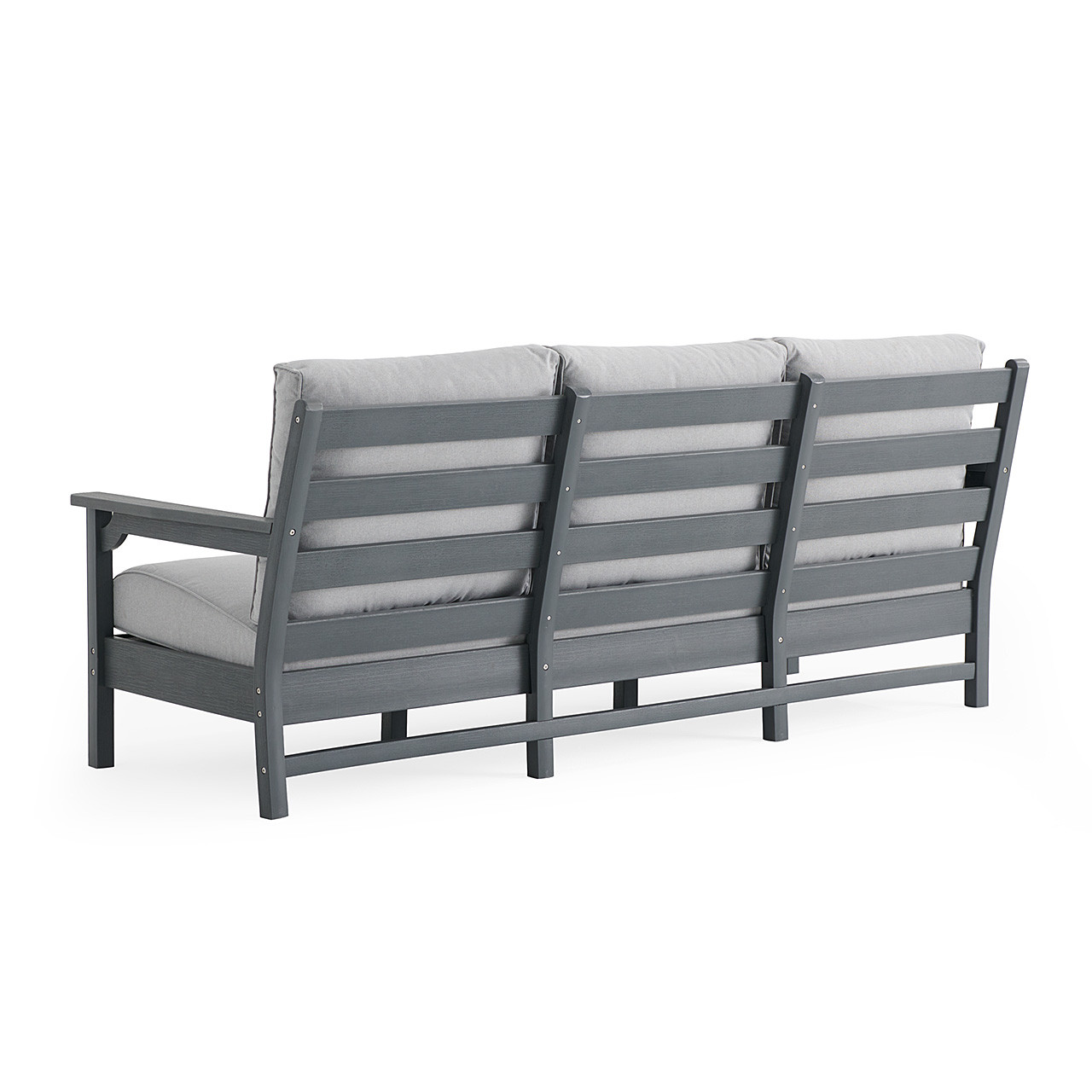 Sag Harbor Dark Grey Polymer with Cozy Ash Cushions Sofa