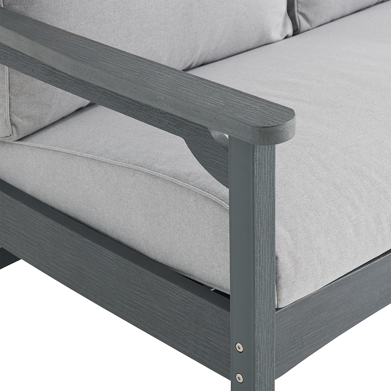 Sag Harbor Dark Grey Polymer with Cozy Ash Cushions Sofa