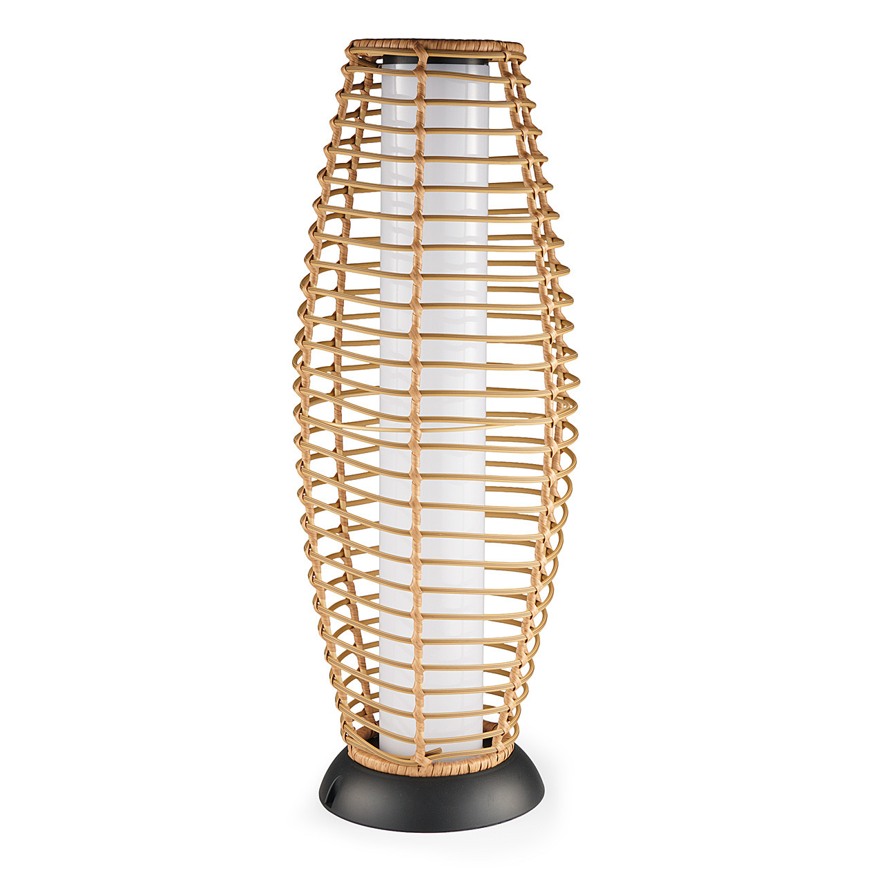 28.7 in. Natural Wicker Solar Lamp
