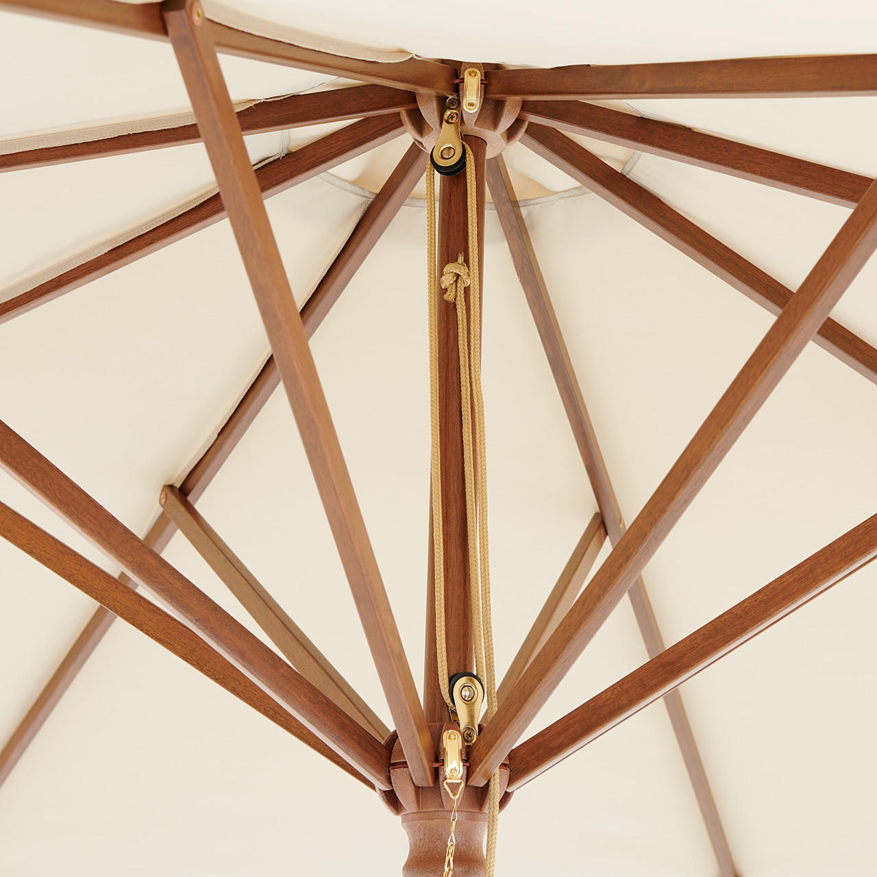 Sinta 9 FT. Eucalyptus Wood Market Umbrella