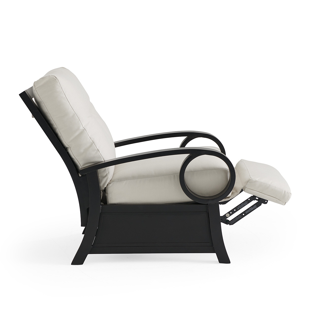 Eclipse Autumn Rust Aluminum and Pashmina Cloud Cushion Spring Club Recliner