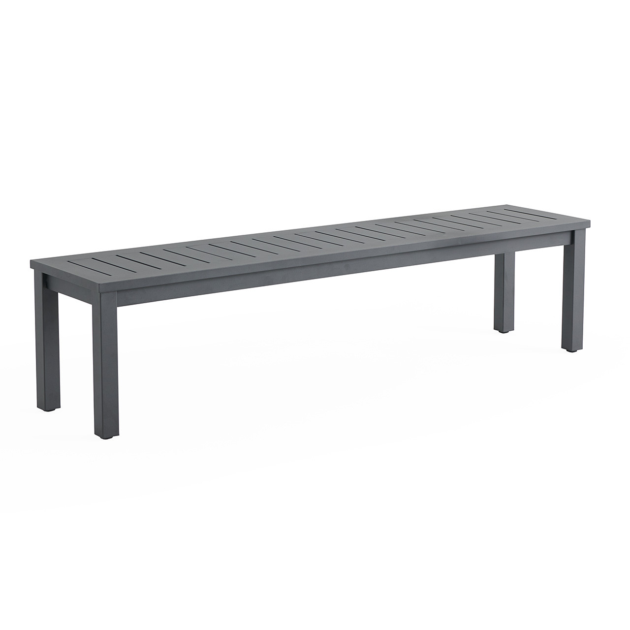 Montecito Charcoal Aluminum 70 x 16 in. Backless Bench with Cushion
