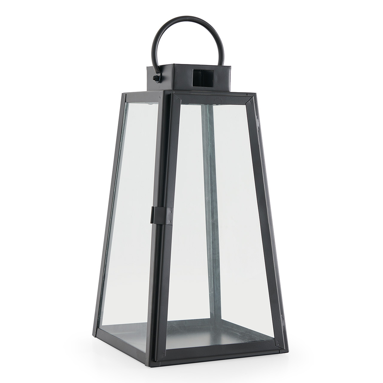 Tapered Prism Lantern, Iron - 17 in