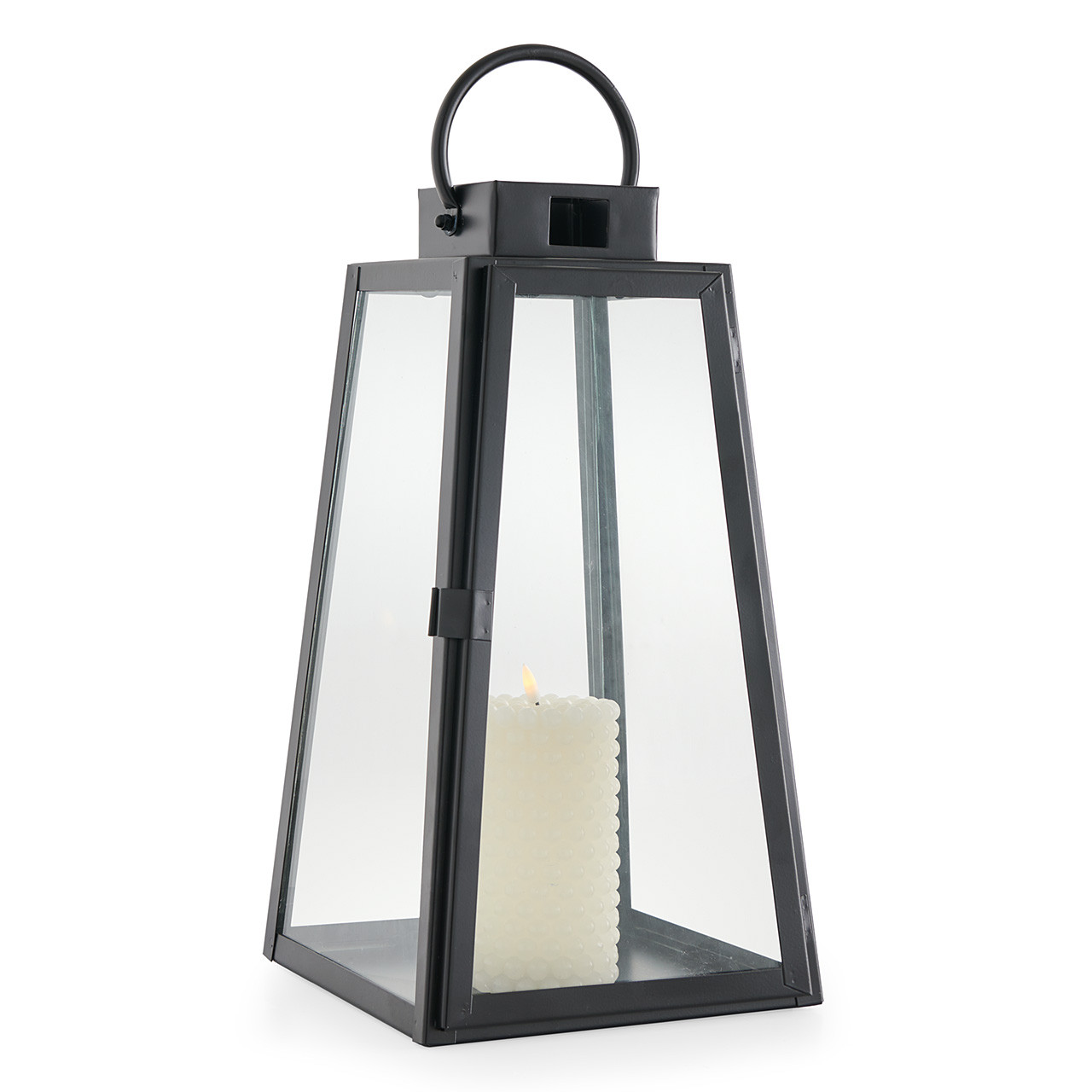 Tapered Prism Lantern, Iron - 17 in