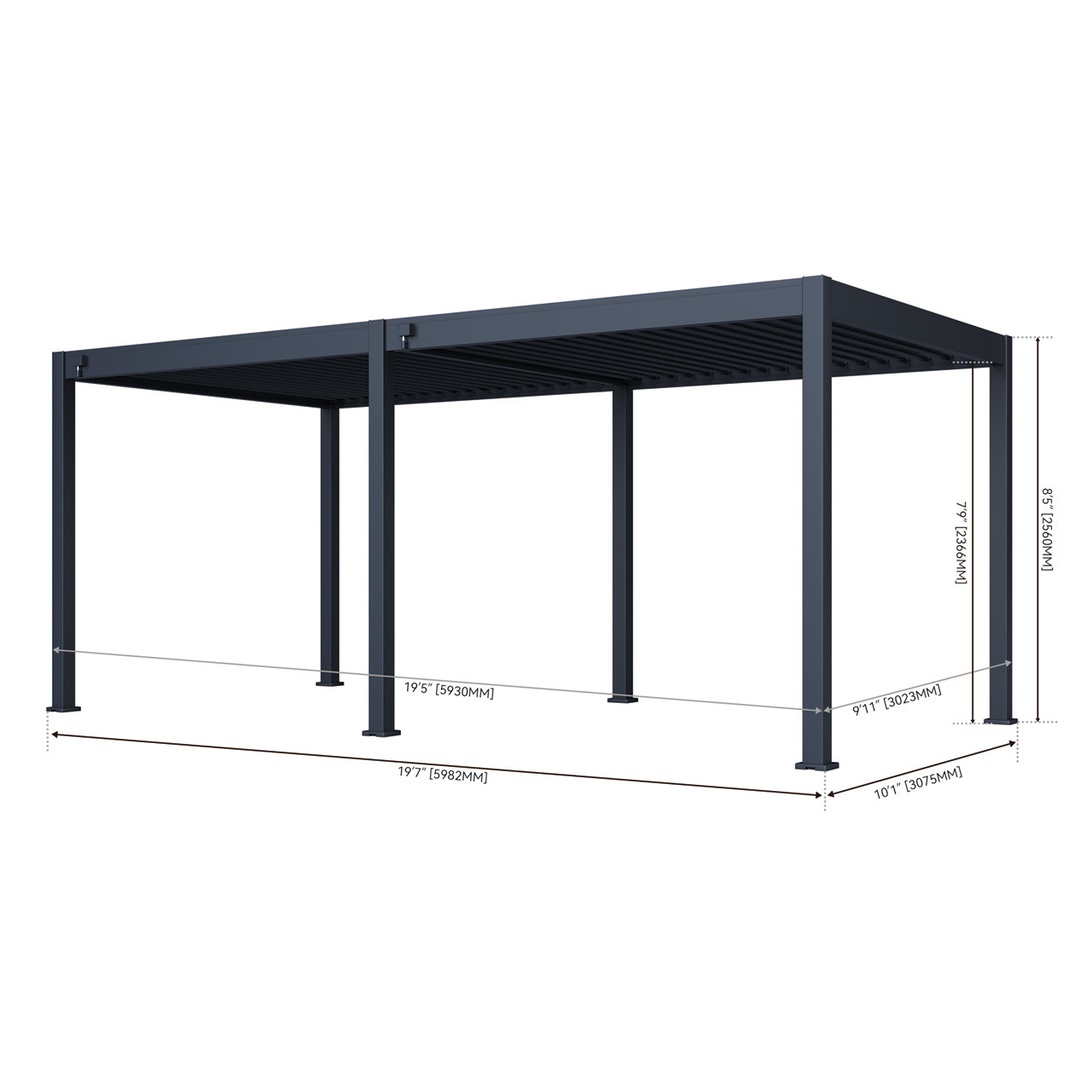 Grand Tuscan Louvered Pergola 10x20