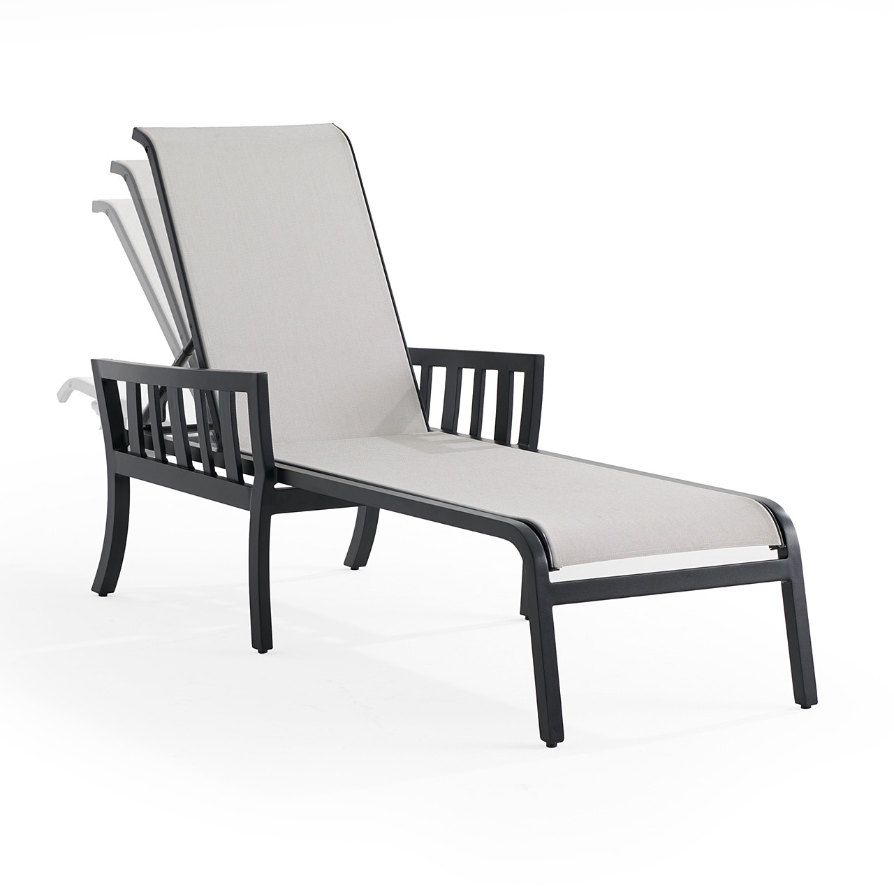 Siena Coal Aluminum Sailing Seagull Sling Chaise Lounge