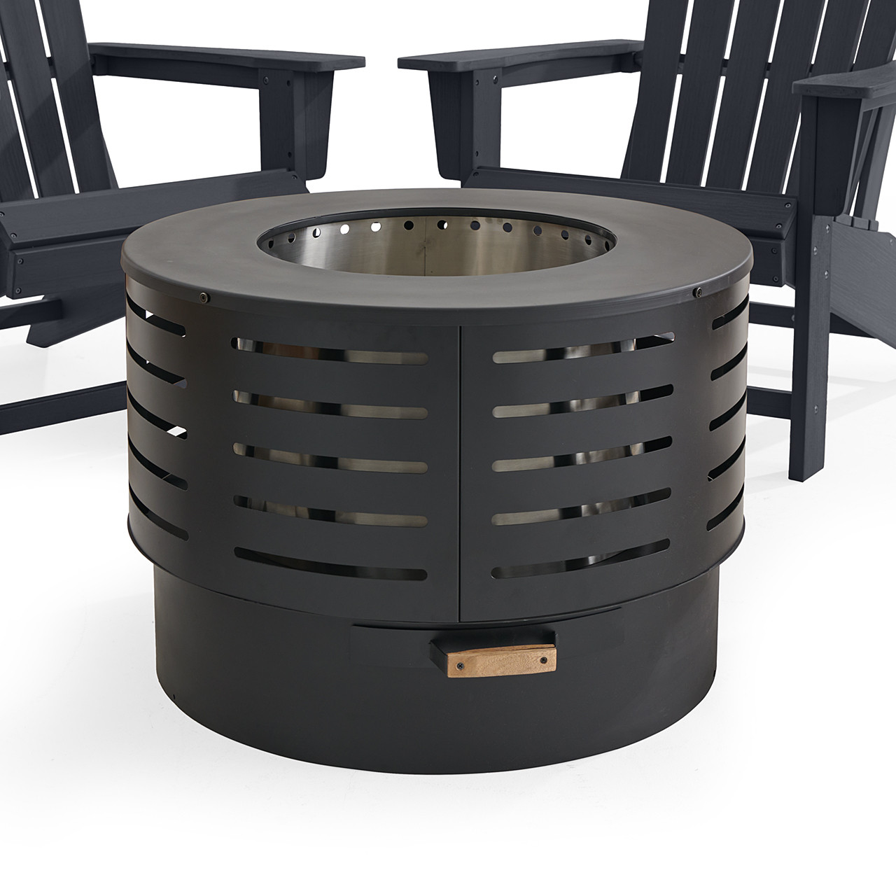 Lakeside 5-Piece Adirondack Chair Set wih 28 in. Smokeless Fire Pit