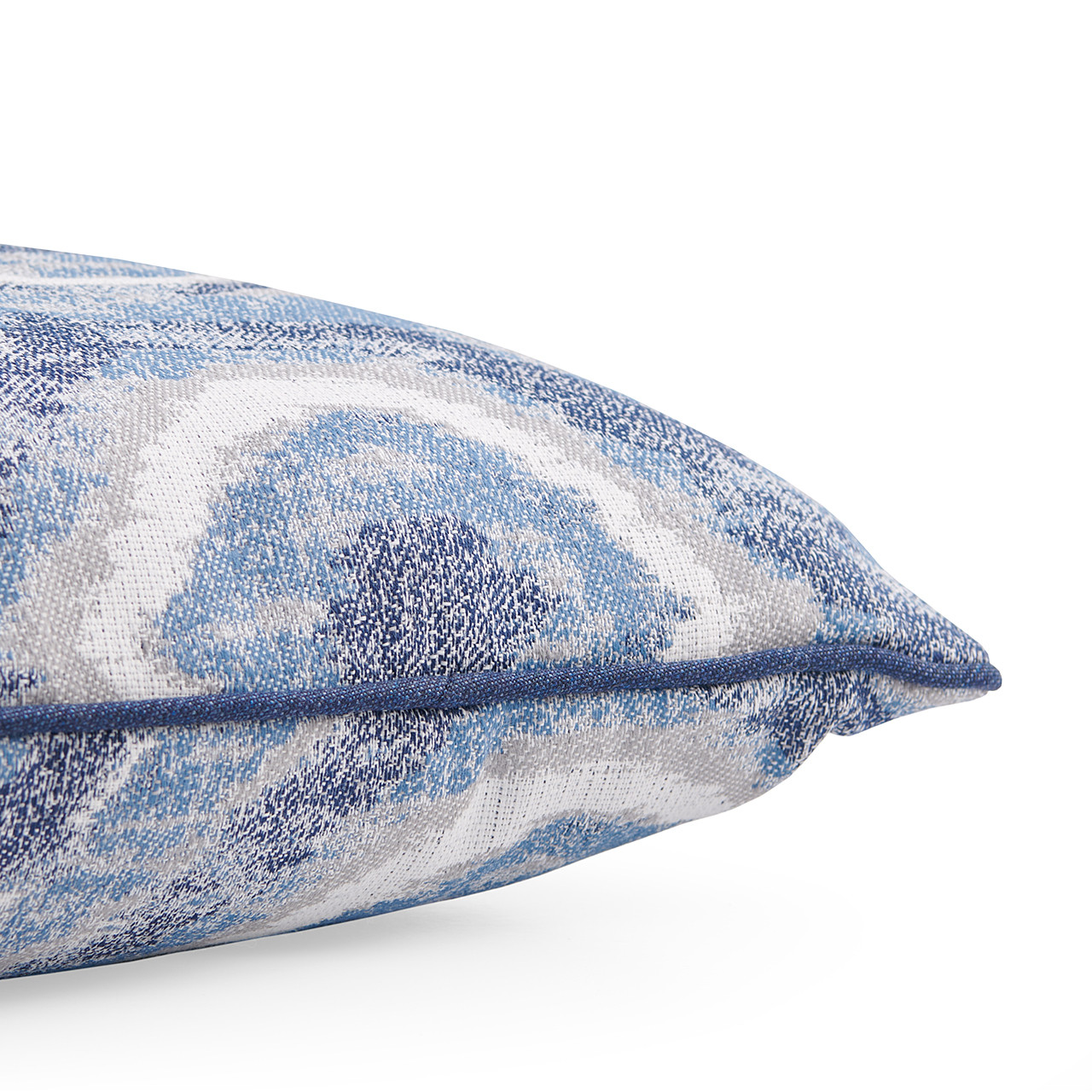 18 in. Blue Ikat Outdoor Throw Pillow