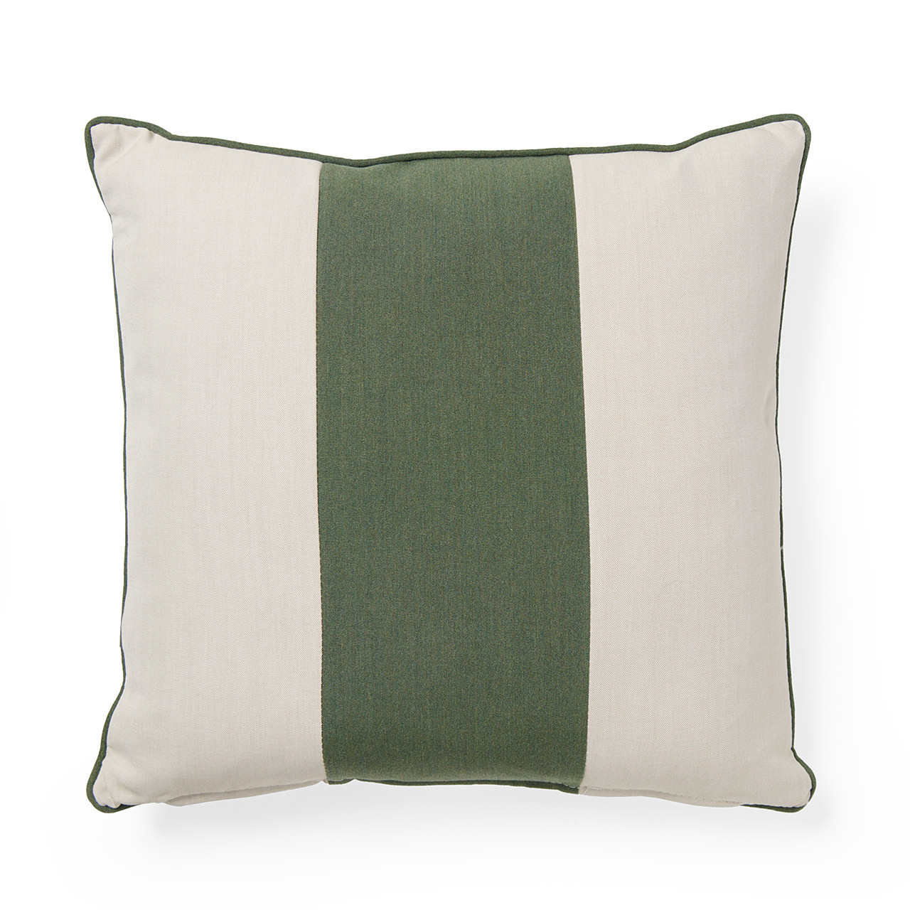 18 in. Scotland Green Block-Stripe Outdoor Throw Pillow